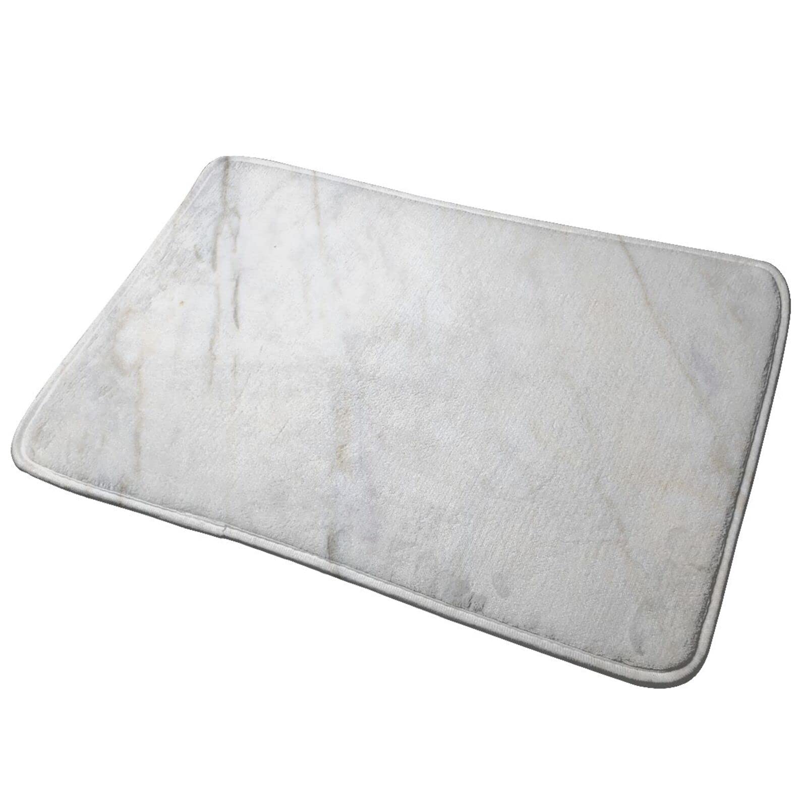 Premium Non-Slip Microfiber Bath Mat - Marble Texture Absorbent Washable Bathroom Rug (15.7
