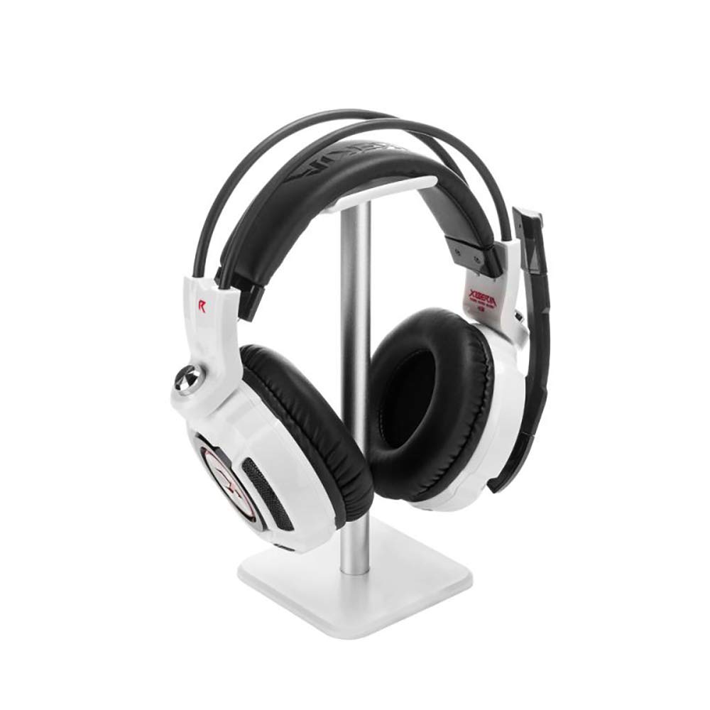 Universal Aluminum Headphone Stand Holder - Compatible with AirPods Max, HyperX Cloud II, Xbox One, Turtle Beach, Sennheiser, Sony, Bose, Beats & More - Perfect for Gaming Setup, Office Desk & Headphone Storage (White)