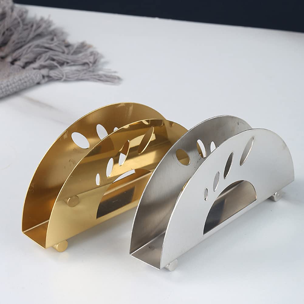 Stainless Steel Napkin Holder - Modern Upright Paper Napkin Dispenser Stand for Kitchen & Dining Table - Durable Serviette Holder for Restaurants, Parties & Home Use
