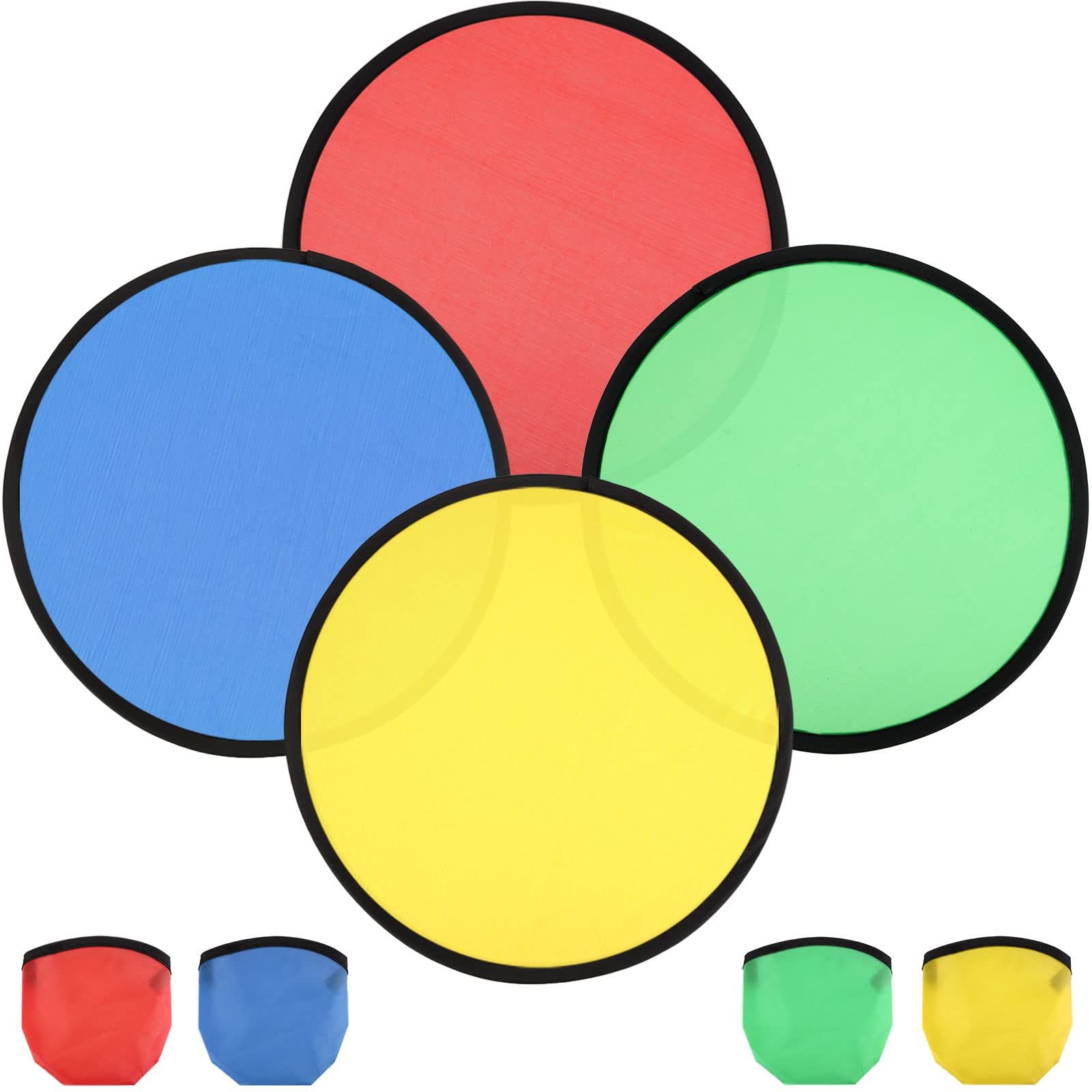 24 Pack Foldable Flying Disc Fans Set - Portable Pocket Toy for Beach, Summer Fun, Birthday Parties & Outdoor Games | Perfect for Backyard BBQ, Picnics, Camping and Family Gatherings