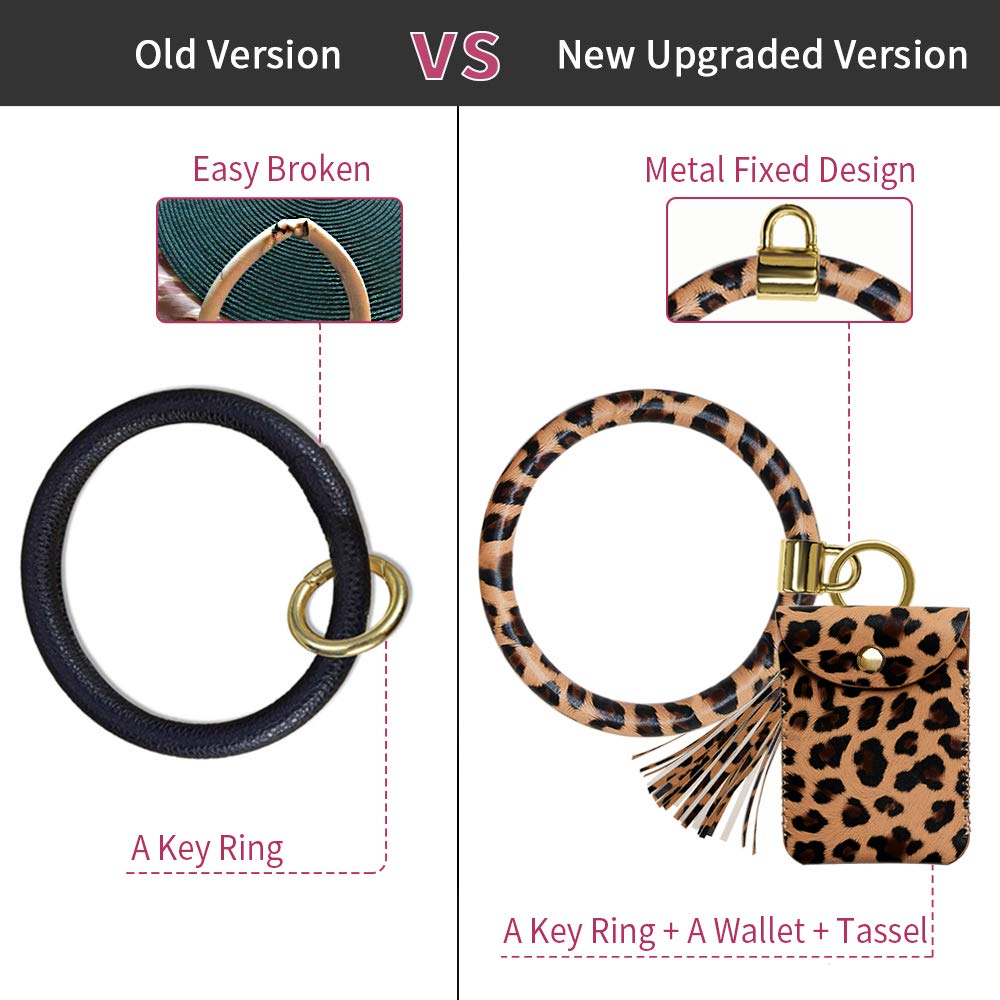 Doormoon Keychain Wallet Wristlet for Women - Stylish Tassel Key Chain Bracelet with Ring Circle Bangle | Perfect for Keys, Wallets & Everyday Accessories