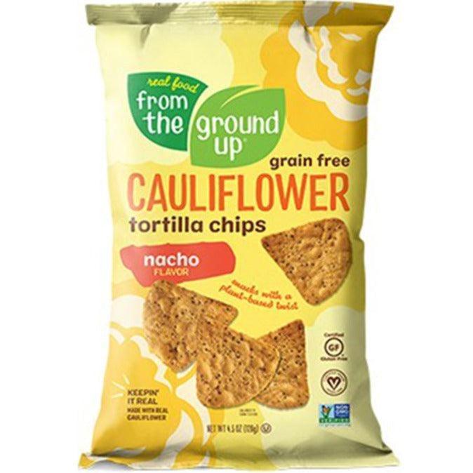 Healthy Cauliflower Tortilla Chips - Nacho Cheese Flavor 4.5oz (128g) - Gluten-Free, Keto-Friendly Snack for Parties, Movie Nights & Healthy Lifestyle