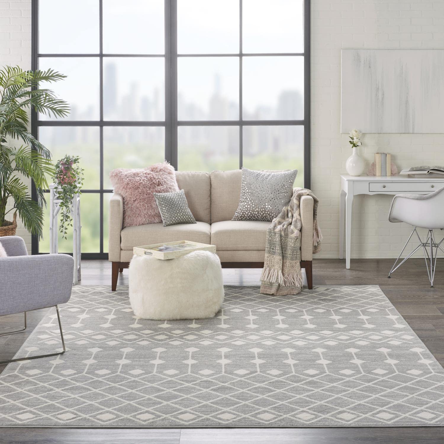 Nourison Grafix Moroccan Grey 8'6