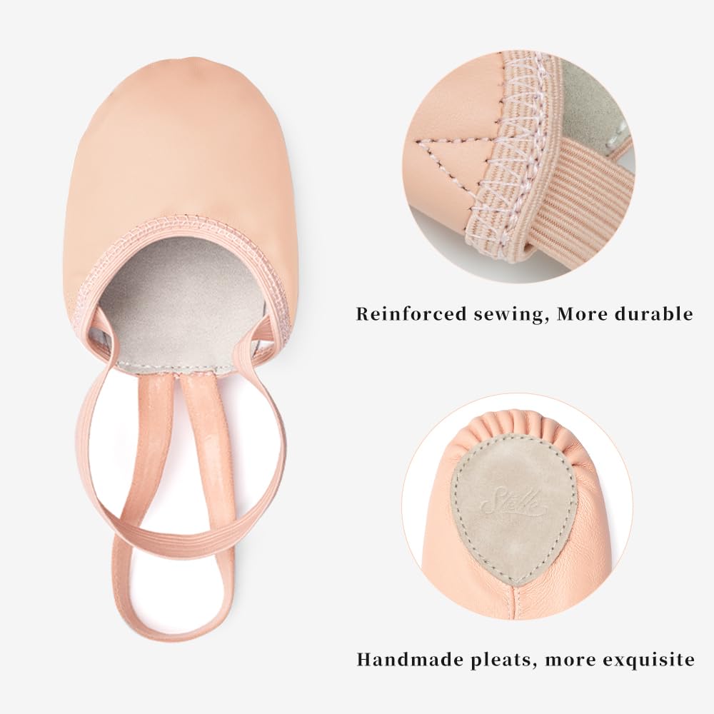 Stelle Leather Half Soles Dance Shoes for Women & Men - Lyrical Pirouette Turners for Ballet, Contemporary & Jazz Dance - Perfect for Turning Practice & Performances (Girls/Boys/Adults)