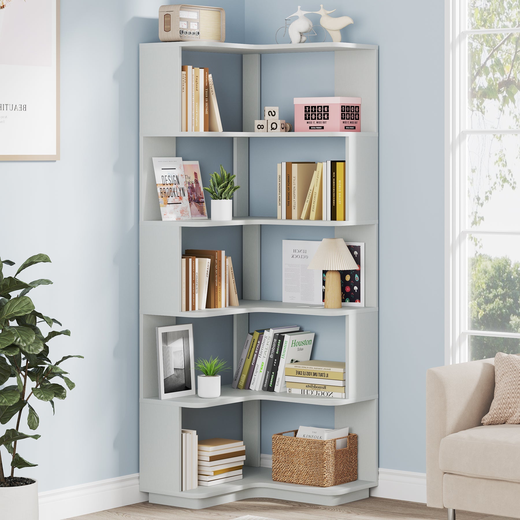 6 Tier Corner Bookshelf - 64.96