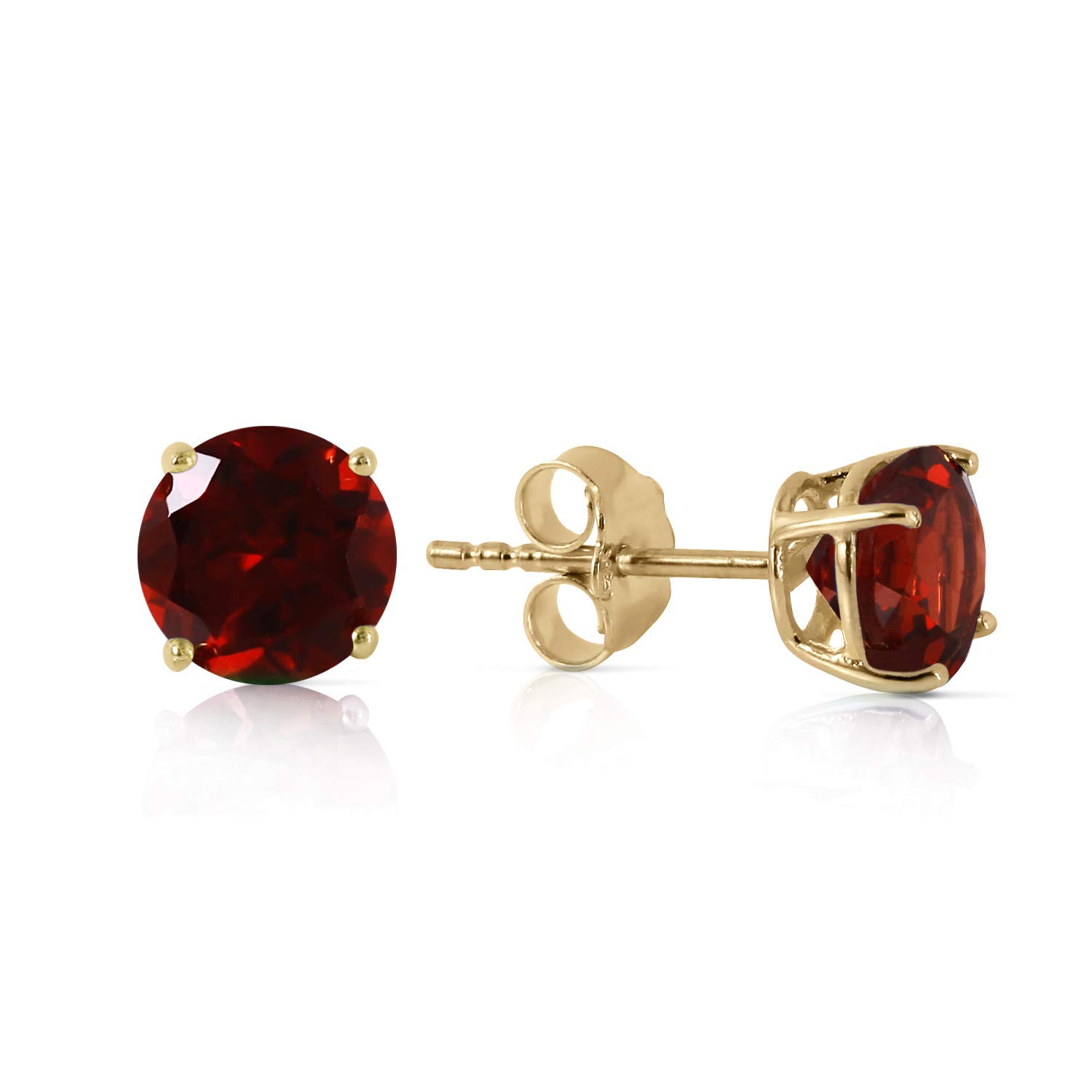 14K Yellow Gold Garnet Stud Earrings for Women - GG Galaxy Gold Collection | Perfect for Everyday Wear, Gifts & Special Occasions