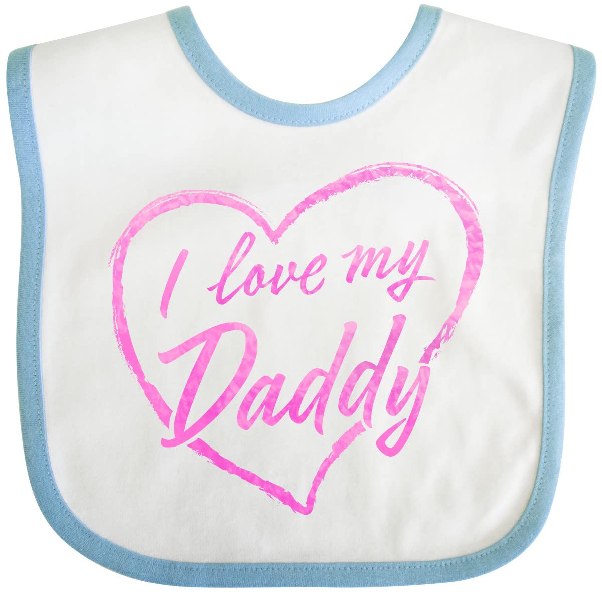 Inktastic I Love My Daddy in Pink Chalk Heart Baby Bib - Soft Cotton Drool Bib for Infants & Toddlers - Perfect for Father's Day, Baby Showers & Daily Use
