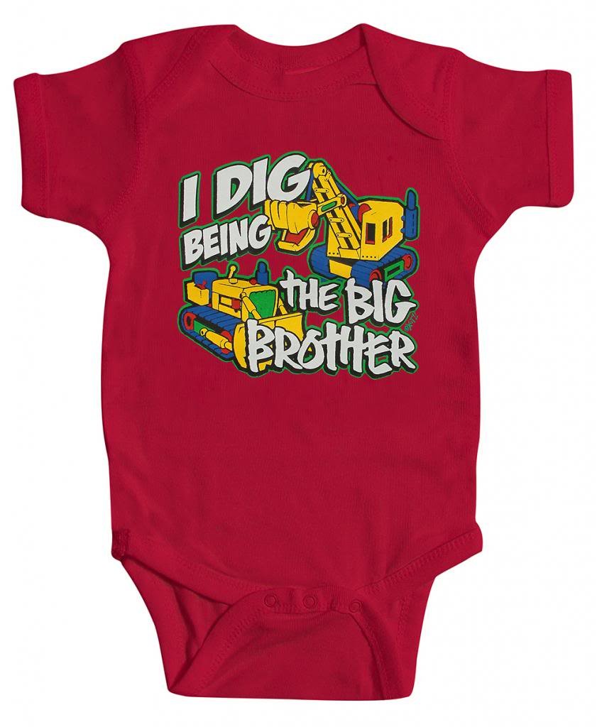 Toddler 'I Dig Being The Big Brother' Bodysuit - Red - 24 Months | Cute Baby Outfit for Sibling Love & Family Photos