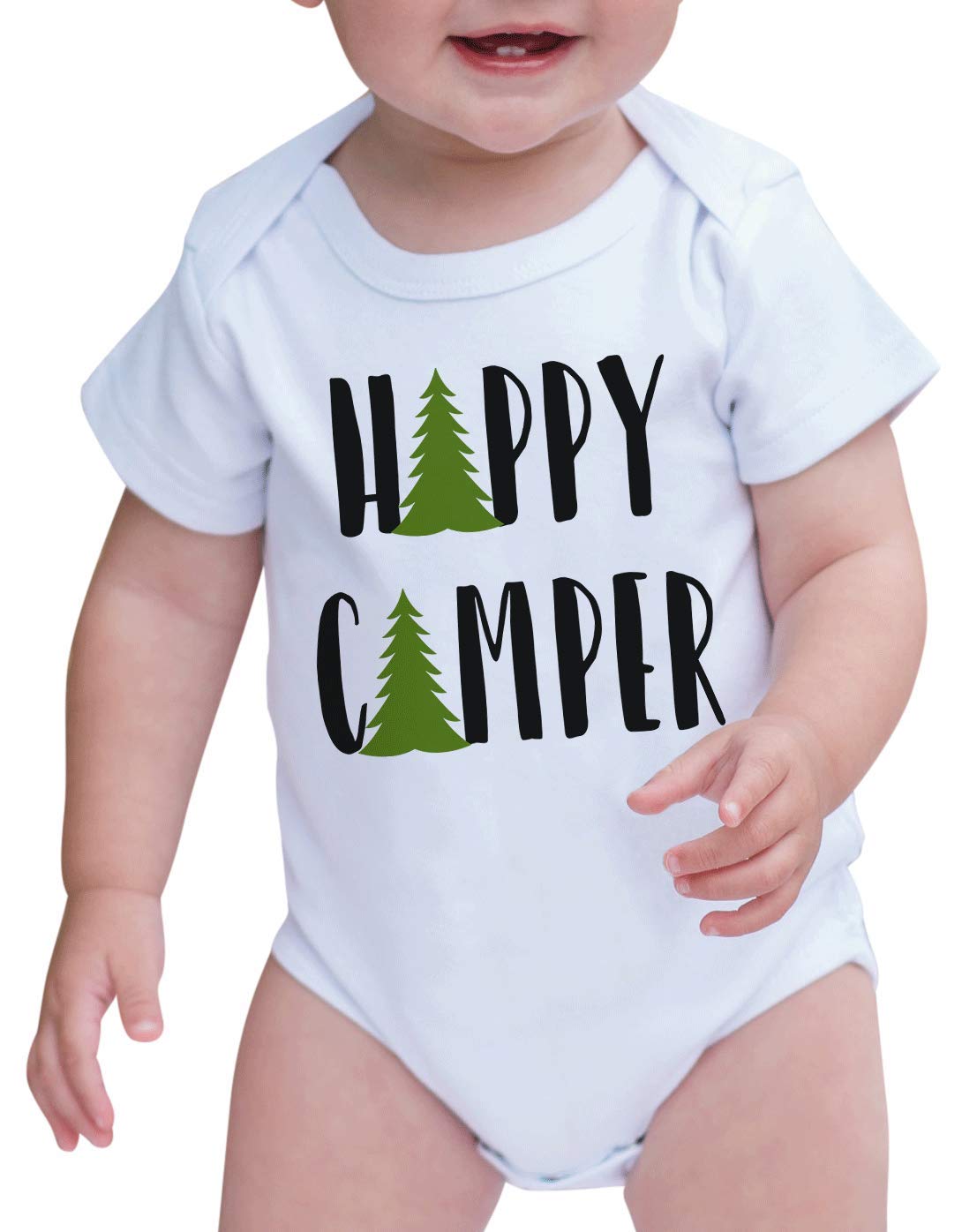 7 ate 9 Apparel Baby's Happy Camper Outfits - Adorable Outdoor One-Piece Romper for Infants & Toddlers - Perfect for Camping, Hiking & Family Adventures