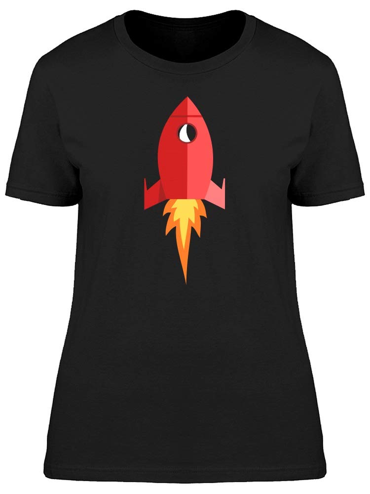 Stylish Cartoon Red Rocket Graphic T-Shirt for Women - Casual & Trendy Tee for Everyday Wear, Outings & Gifts