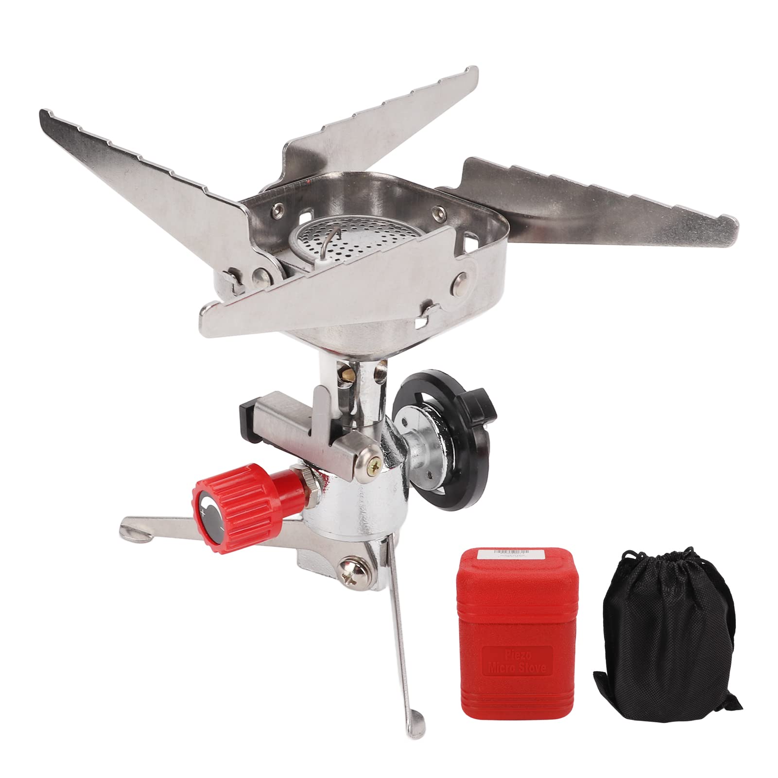 Ultralight Portable Camping Gas Stove with Piezo Ignition - Compact Folding Backpacking Stove for Hiking, Backpacking & Emergency Survival Kit | Perfect for Outdoor Cooking, Picnics & Camping Trips