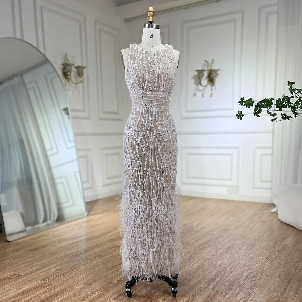 Elegant Black & White Feather Midi Evening Dress LA72076 - Perfect for Prom, Cocktail Party & Formal Events