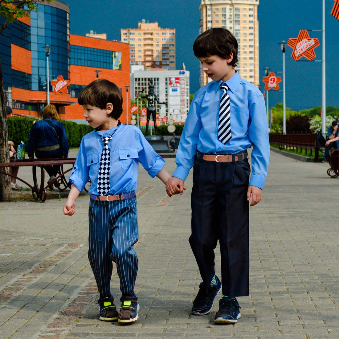 Kajeer Kids Adjustable Elastic Belt for Boys & Girls - Stretchable Waistband with Leather Loop (4-Pack) - Perfect for School Uniforms, Jeans, and Casual Wear