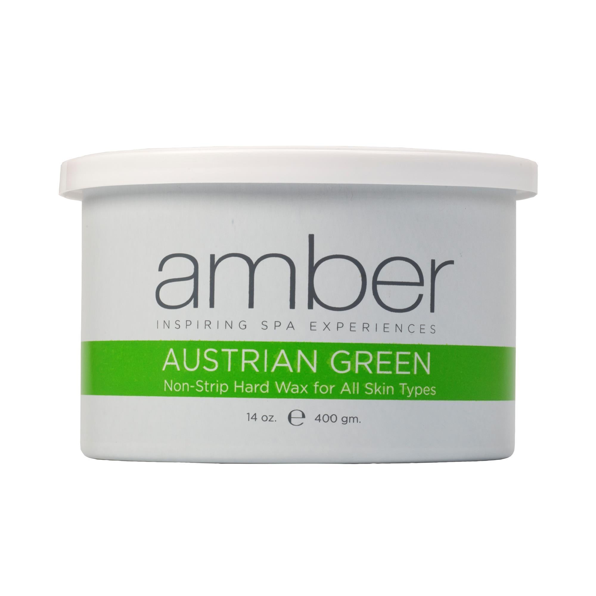 Premium Amber Hard Wax - Austrian Green, 14 oz for Professional Hair Removal & Smooth Skin - Ideal for Salons, Spas & At-Home Waxing
