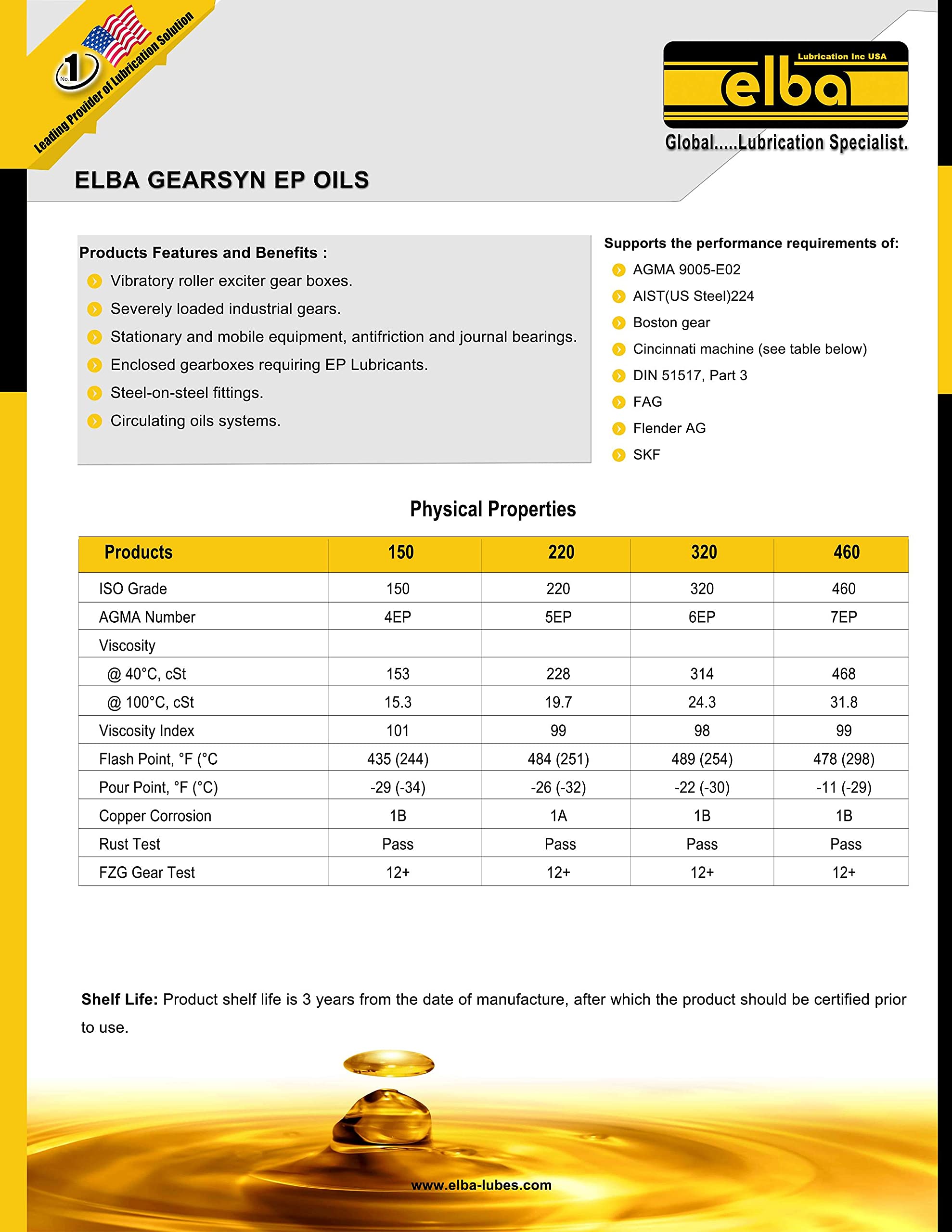**ELBALUBES Gear-SYN EP 150 - Synthetic EP Gear Oil 150, Heavy-Duty Industrial Gear Lubricant, Compatible with Chevron Meropa, Shell Omala S2 G 150 & MOBILGEAR 600 XP (5 Gallon) - Ideal for Mining, Construction & Heavy Machinery**