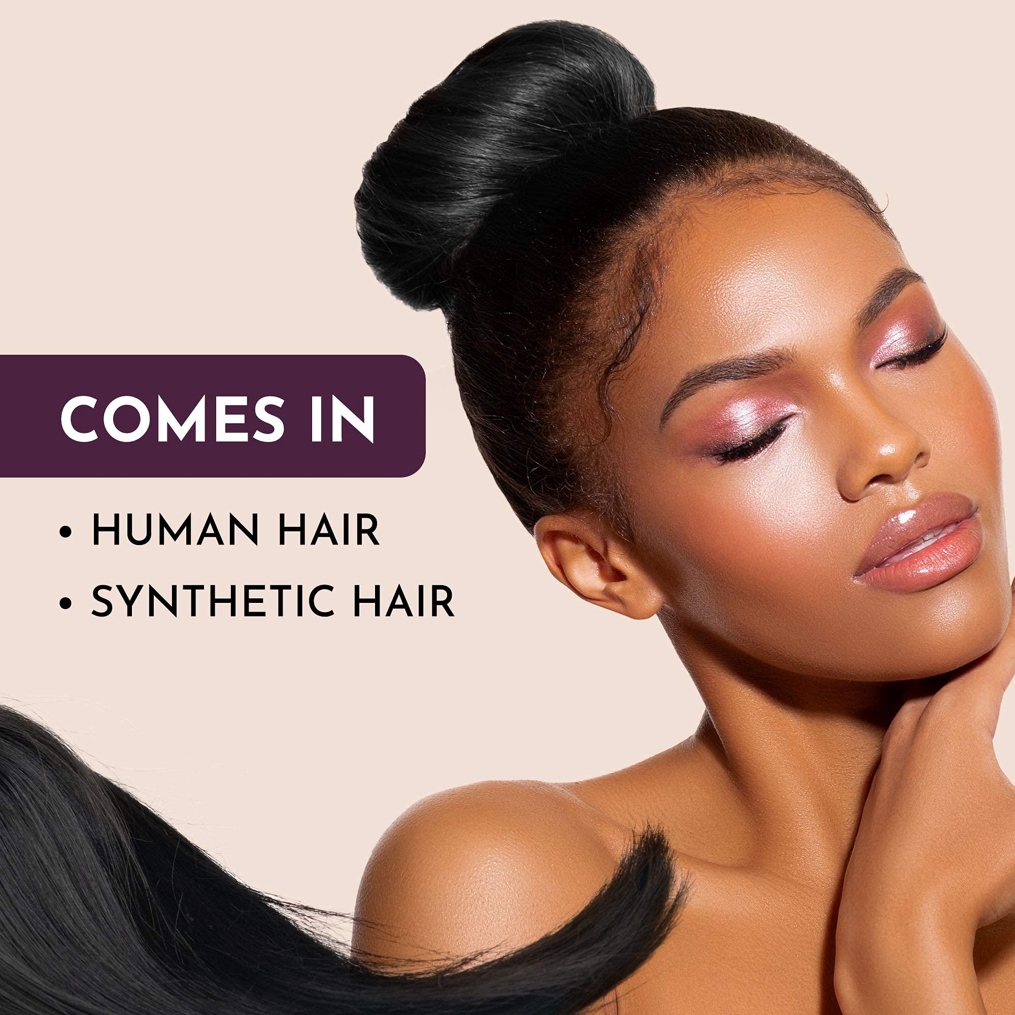 Perfect Hair Bun Maker for Short & Thin Hair - Real Human Hair Extension, Dark Brown | Easy Fake Hair Buns & Donut Mesh | Great for Weddings, Cosplay & Daily Styling