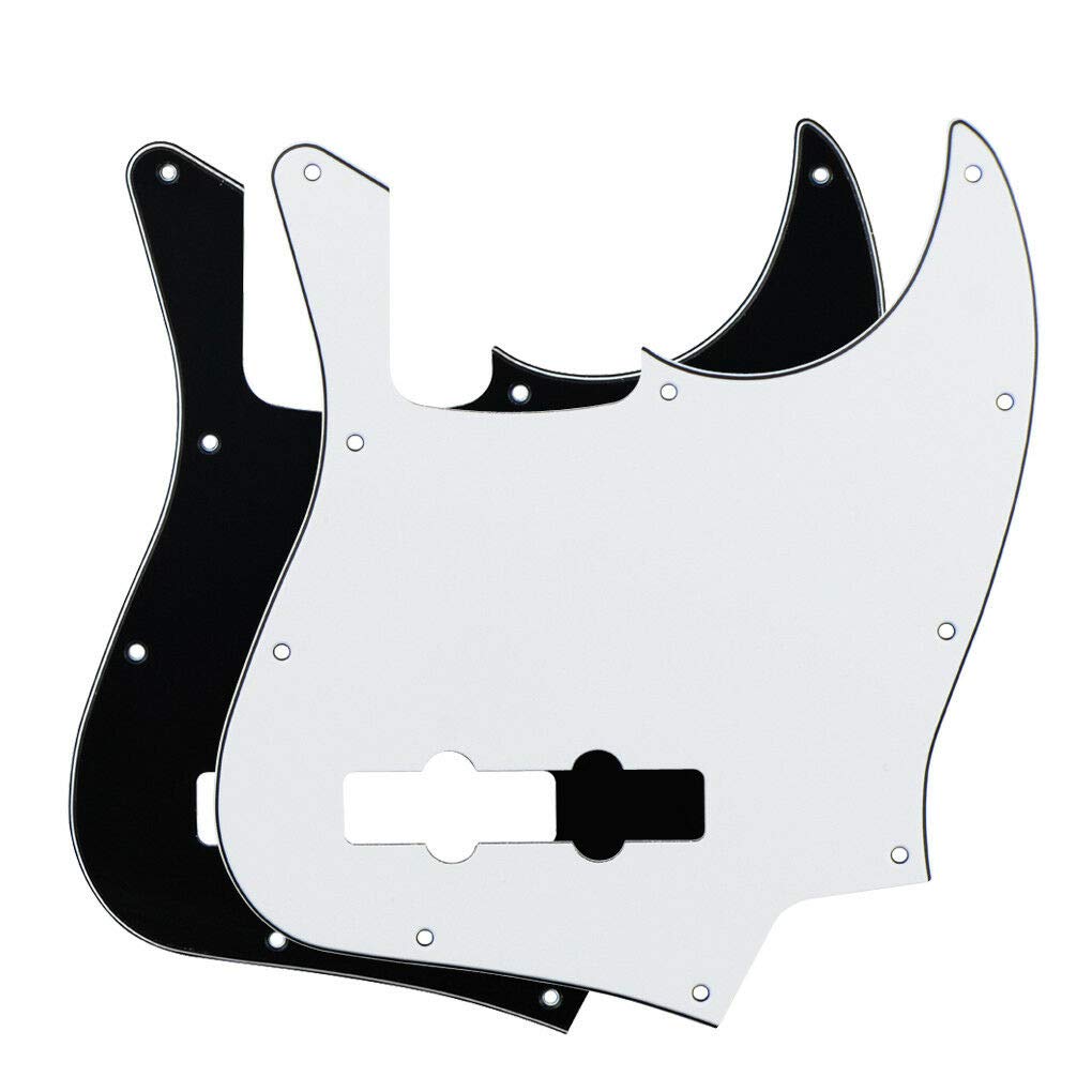 J Bass Pickguard 10-Hole Scratch Plate for Standard 4-String Jazz Bass Guitar - Grey Pearl 4-Ply | Replacement Part for Fender Jazz Bass | Perfect for DIY Guitar Repair & Customization