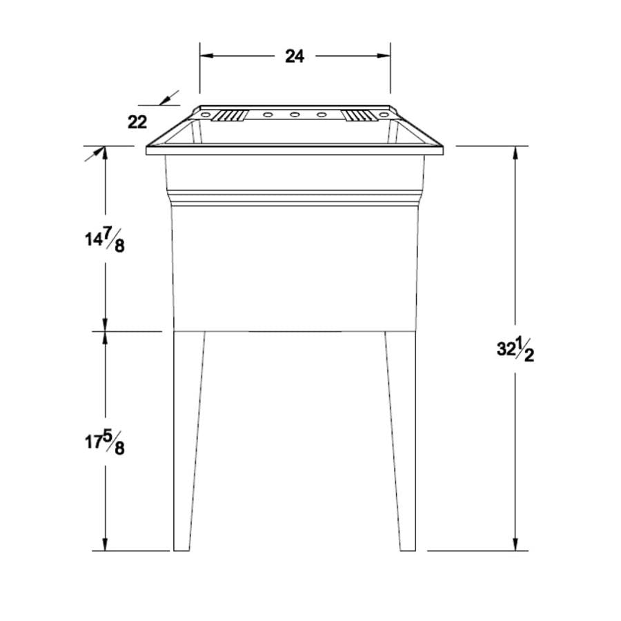 24'' x 22'' Heavy-Duty Polypropylene Laundry Utility Tub - Granite Grey for Laundry Room, Garage & Outdoor Use