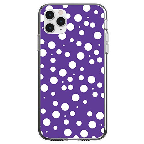 Purple White Bubbles Polka Dots On Clear Case