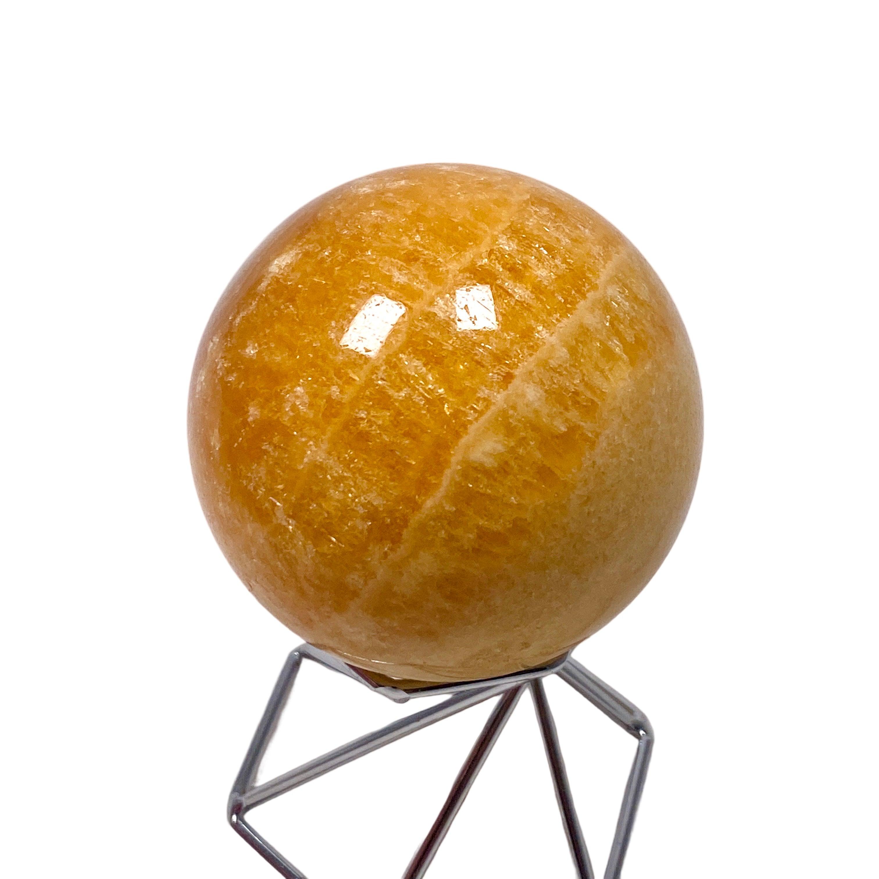 Orange Calcite Sphere OCS 02 - Natural Healing Crystal for Meditation, Energy Work & Home Decor | Perfect for Reiki, Chakra Balancing & Spiritual Gifts