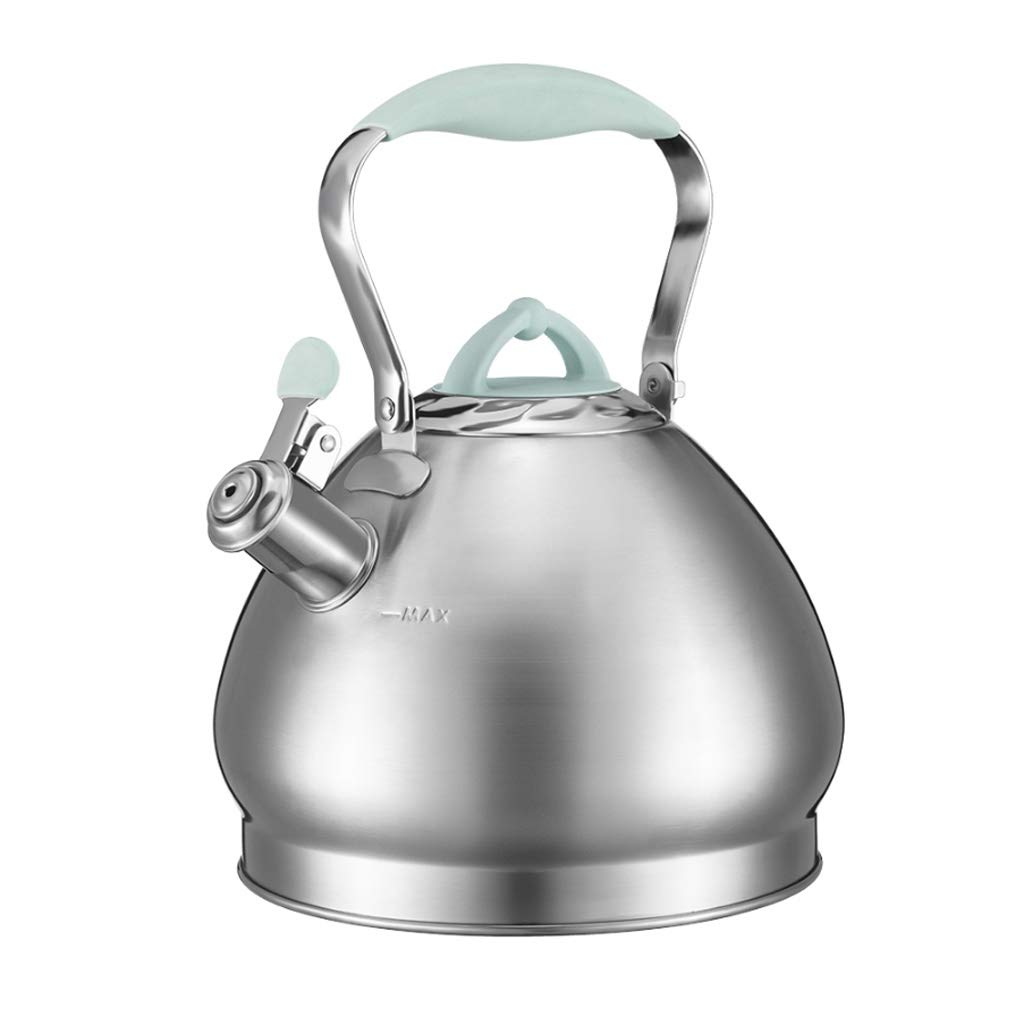 4.3L Stainless Steel Whistling Tea Kettle - Large Capacity Stovetop Pot for Gas/Electric/Camping - Durable Home & Outdoor Use (Silver) | Perfect for Tea Brewing, Kitchen Decor & Outdoor Adventures