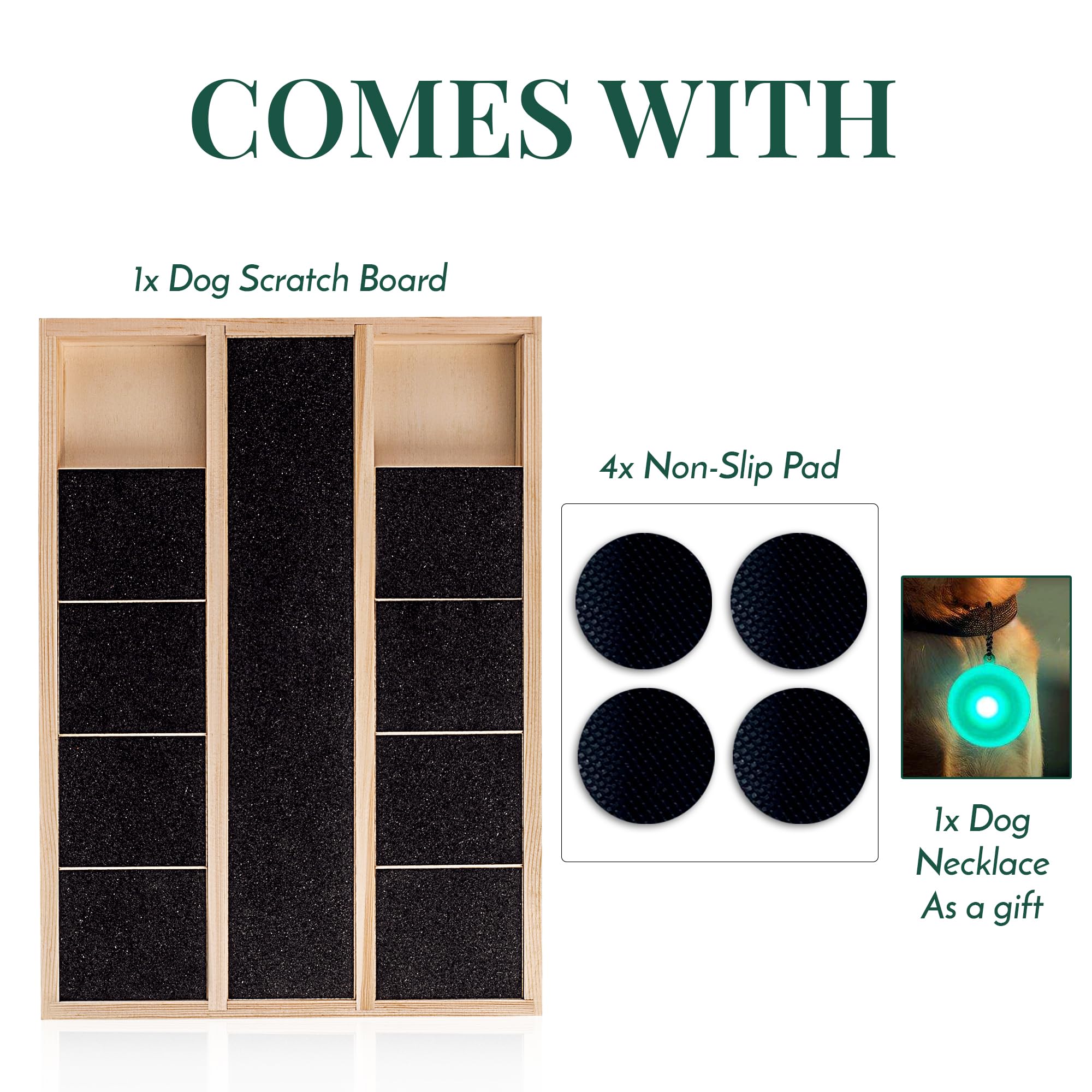 Dog Nail Scratch Board with Treat Box - 3 Sandpaper Replacements for Small & Medium Dogs | Self-Grooming Nail Grinder & Stress-Free Scratch Pad | Perfect for At-Home Pet Grooming & Anxiety Relief