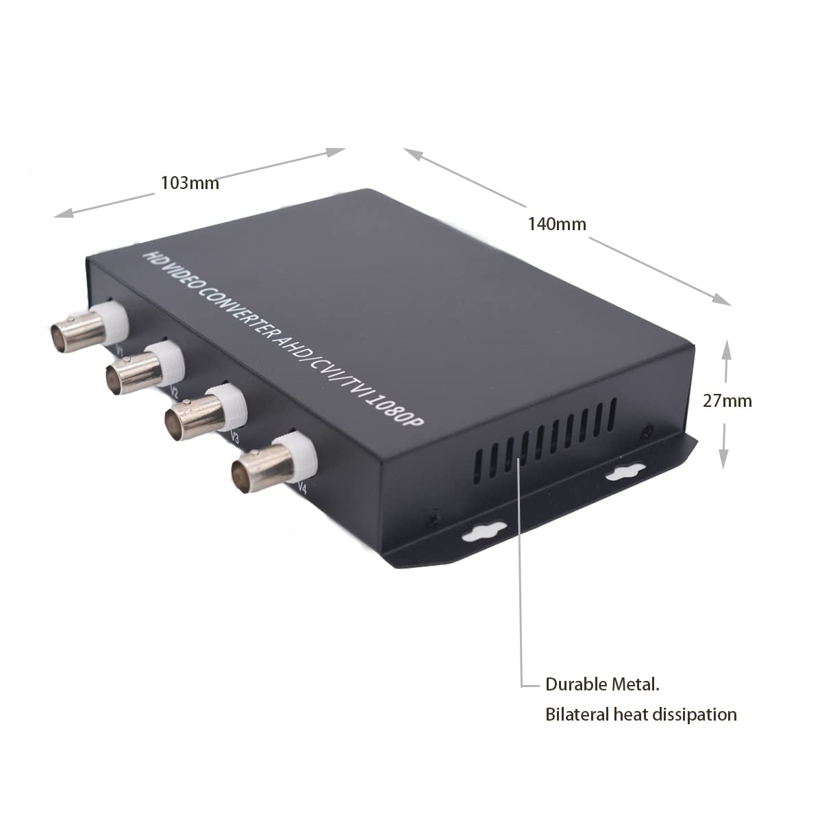2MP HD Video Over Fiber Optic Converter - 4 Channel with FC Port & RS-485 Data | Supports 1080p/960p/720p for CVI/TVI/AHD Cameras | Ideal for Security Surveillance & Long-Distance Video Transmission