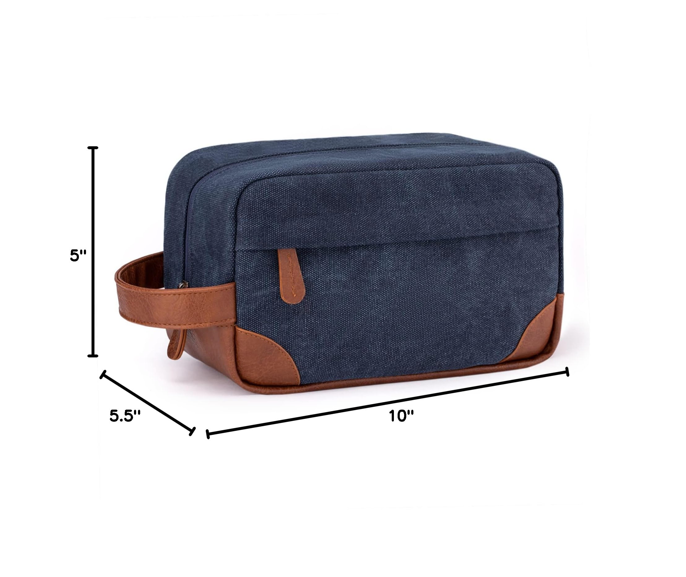 Vorspack Waterproof Hanging Toiletry Bag for Men - Large Capacity Travel Dopp Kit, Durable Canvas Shaving Organizer (Navy Blue) - Perfect for Camping, Gym & Business Trips