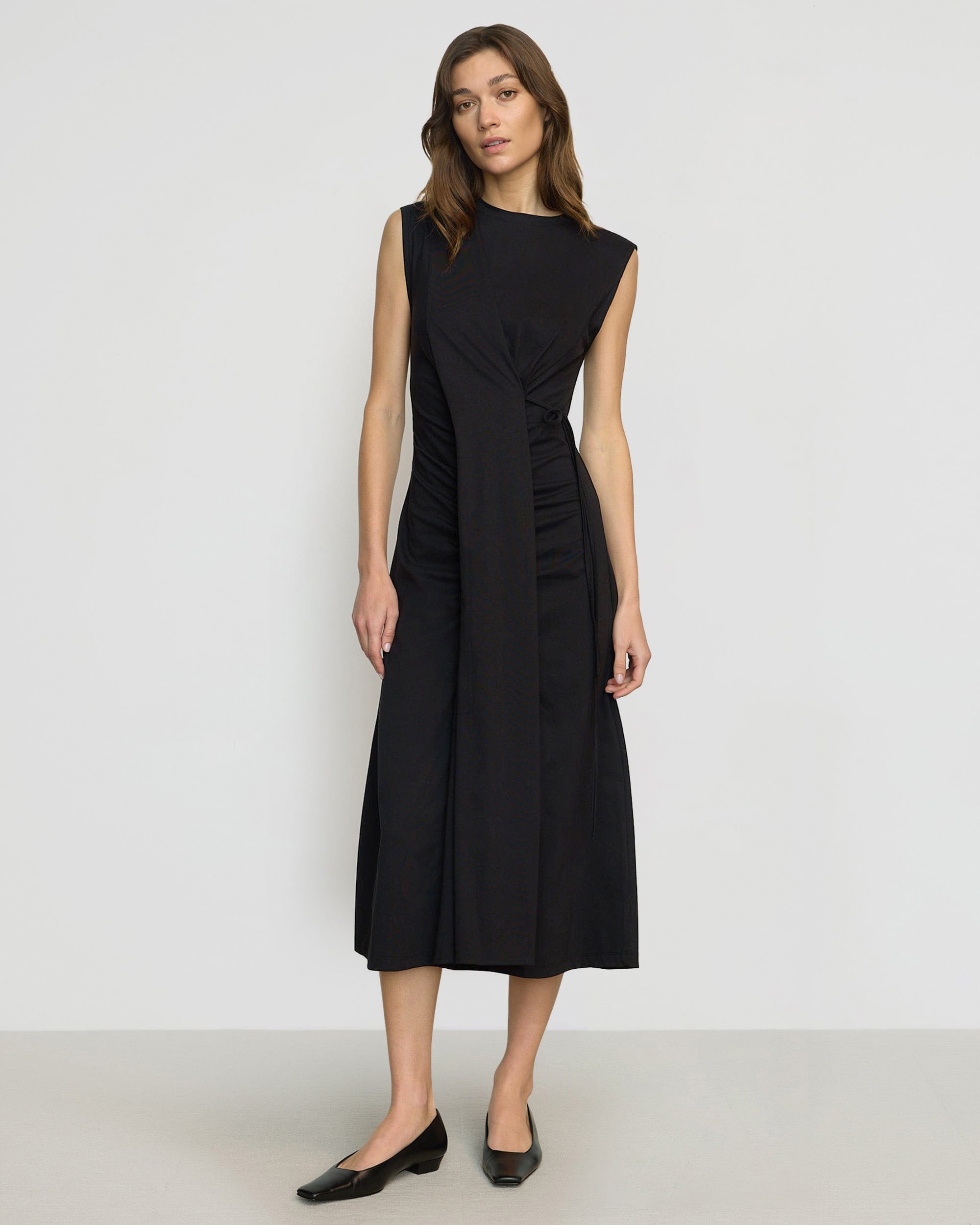 Agnes Twist Drape Jersey Dress - Women's Flowy Casual Summer Dress for Beach, Party & Everyday Wear