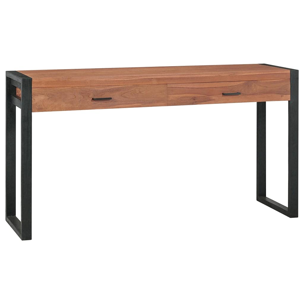 NusGear 55.1 Inch Modern Office Desk with 2 Drawers - Recycled Teak Wood Computer Desk (55.1