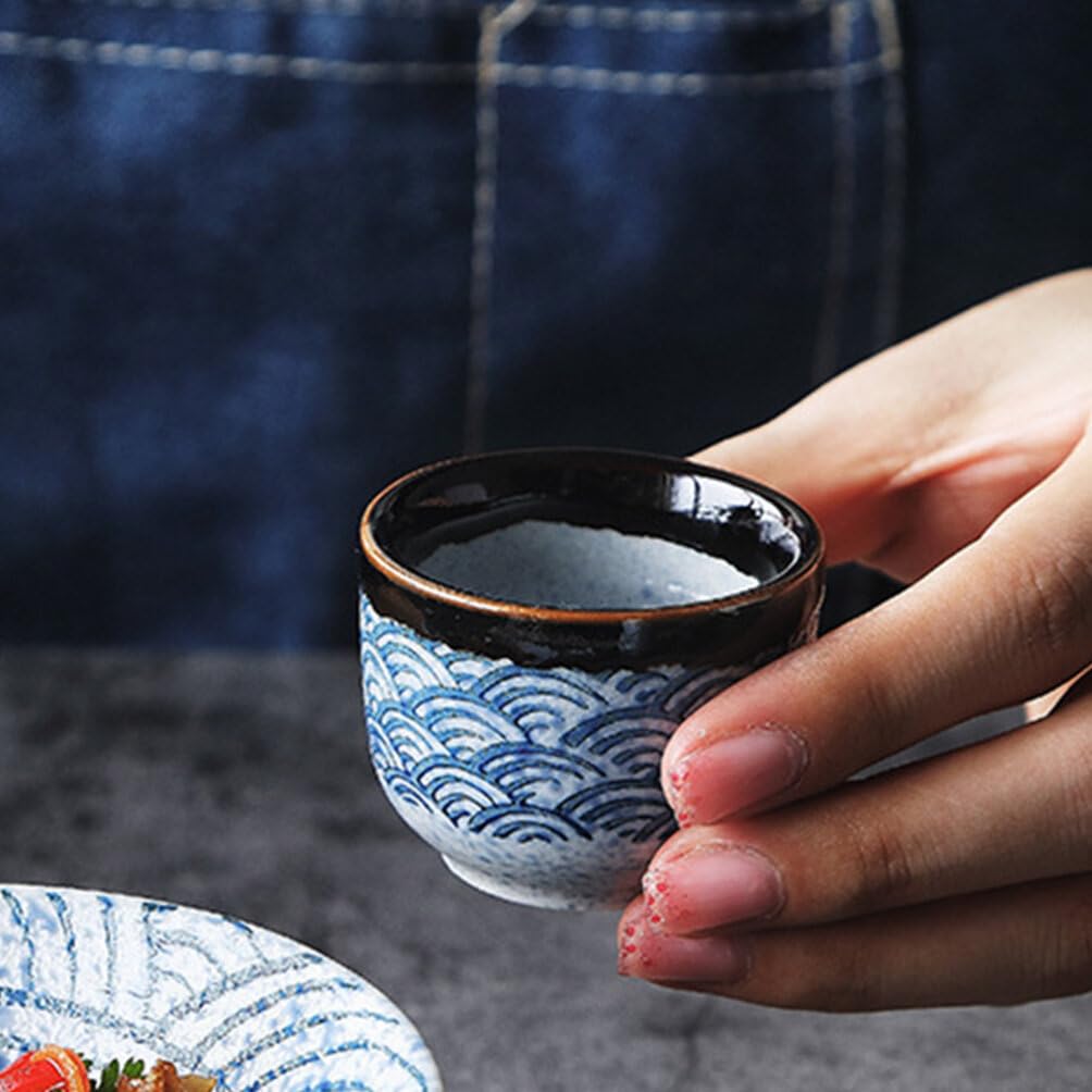 Yardwe 4-Piece Japanese Style Ceramic Tea & Sake Cup Set - Traditional Asian Tea Cups, Sake Mugs, and Coffee Cups for Home, Restaurant, and Gift Use