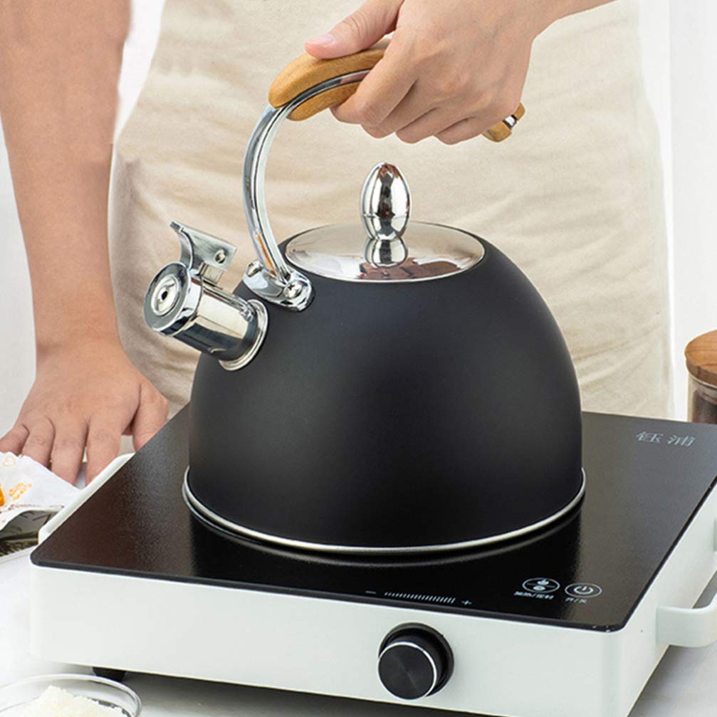 1 Pc Stainless Steel Whistling Tea Kettle - Portable Household Water Heating Kettle for Stovetop & Camping - Durable & Practical Kitchen Essential for Tea, Coffee & Hot Water