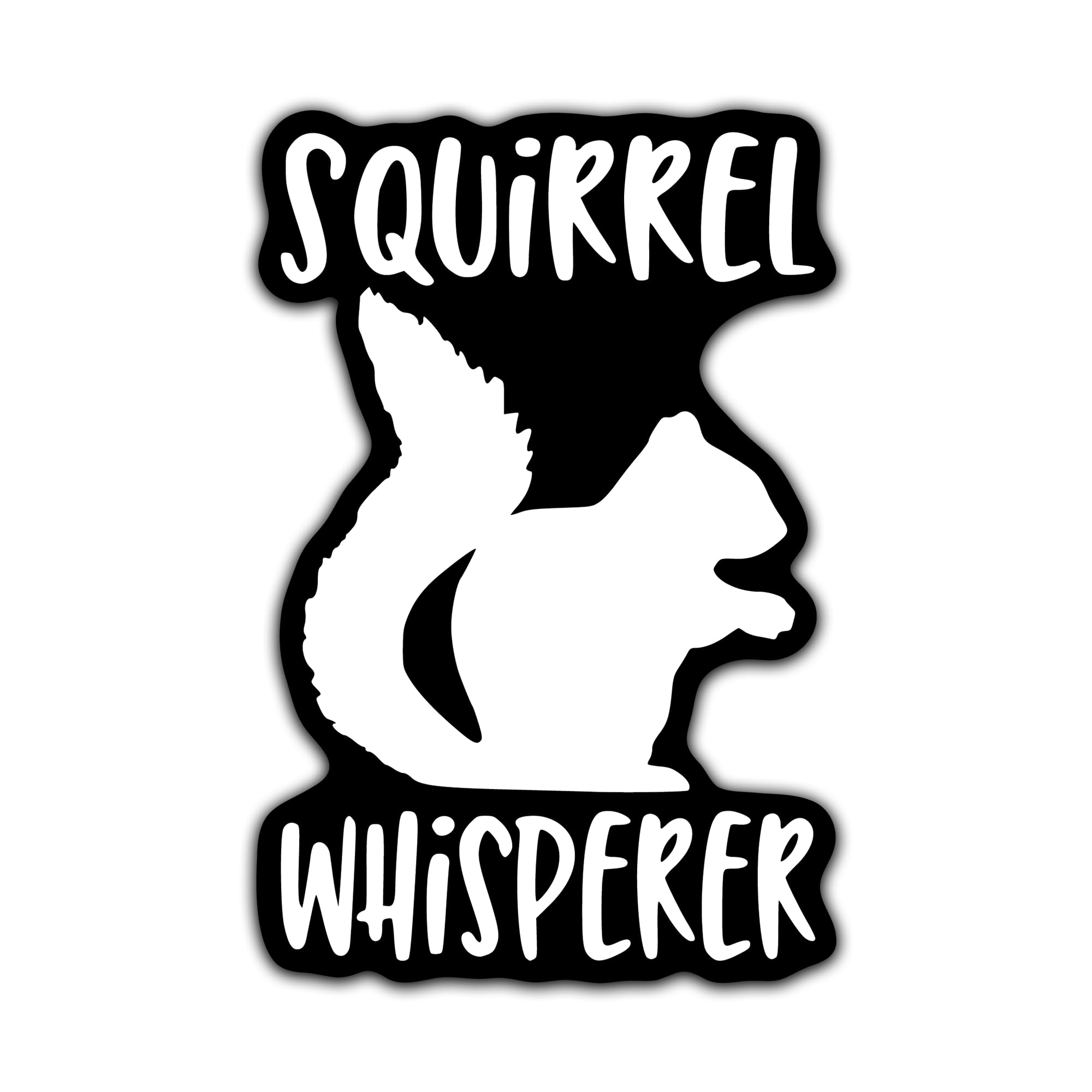 Squirrel Whisperer Vinyl Decal Sticker - 5.5 Inch White Waterproof Sticker for Cars, Trucks, Vans, SUVs, Windows, Walls, Cups & Laptops - Durable Removable Adhesive Vinyl (KCD2410) - Perfect for Outdoor Decor, Personalization & Gifts
