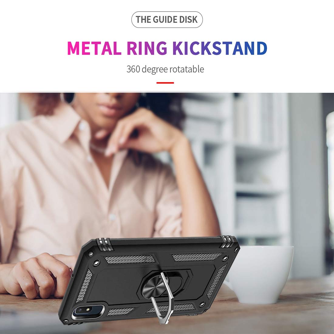 Military Grade Protective Phone Case for Samsung Galaxy A10E with Magnetic Car Mount & Kickstand - Shockproof Defender Cover (Black) | Perfect for Driving, Work & Outdoor Activities