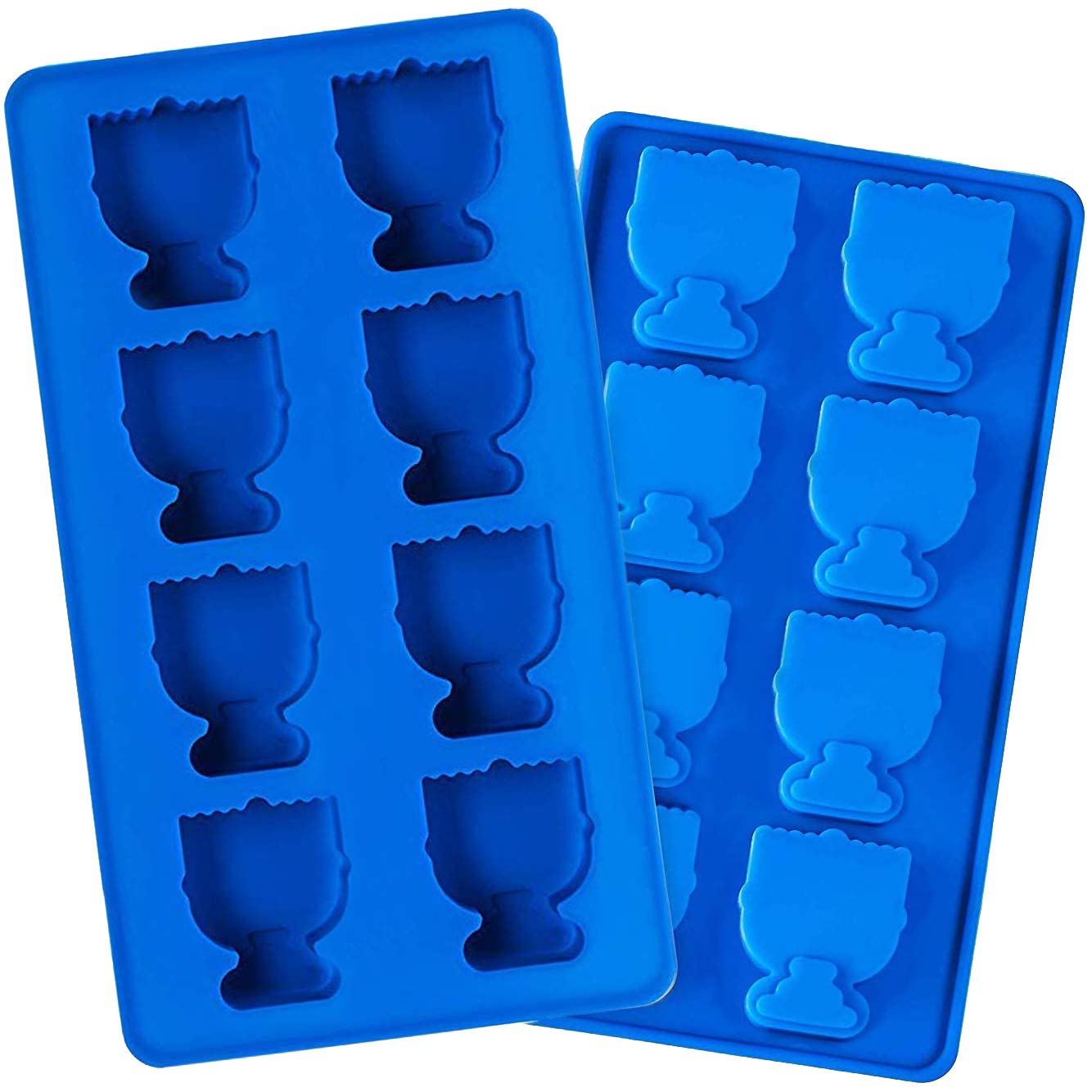Hanukkah Silicone Ice Cube Tray Set - 2-Pack Dreidel & Menorah Molds for Holiday Baking, Cocktails & Party Fun - Kosher Kitchen Gadgets & Jewish Festival Supplies
