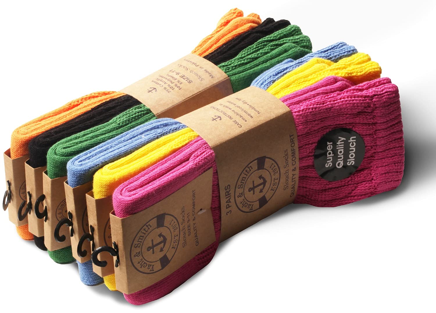 Yacht & Smith 120 Pack Women's Cotton Slouch Socks - Knee High Boot Socks for Women - Soft & Comfortable Crew Socks - Perfect for Boots, Shoes & Casual Wear
