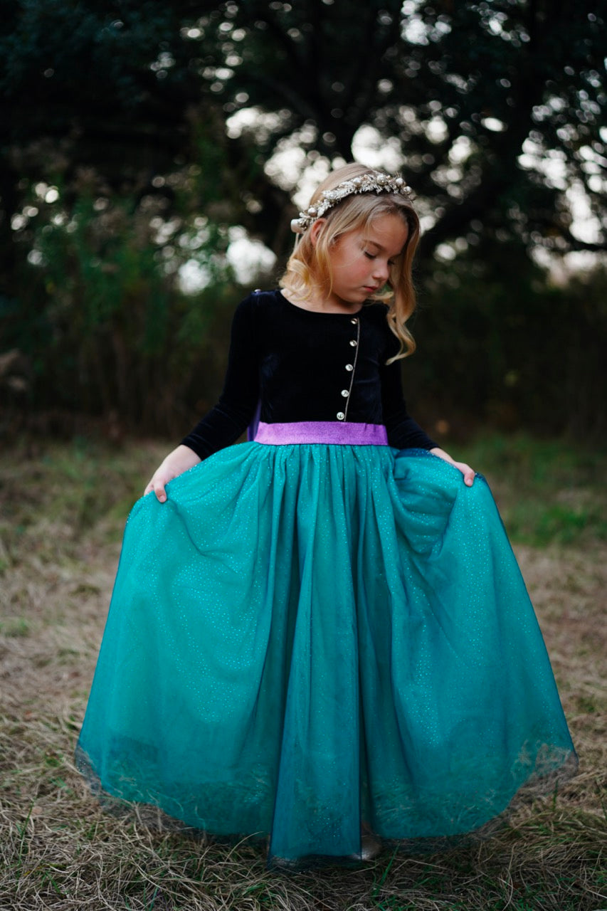 Winter Princess to Queen Coronation Costume Dress - Elegant Royal Gown for Halloween, Cosplay & Themed Parties