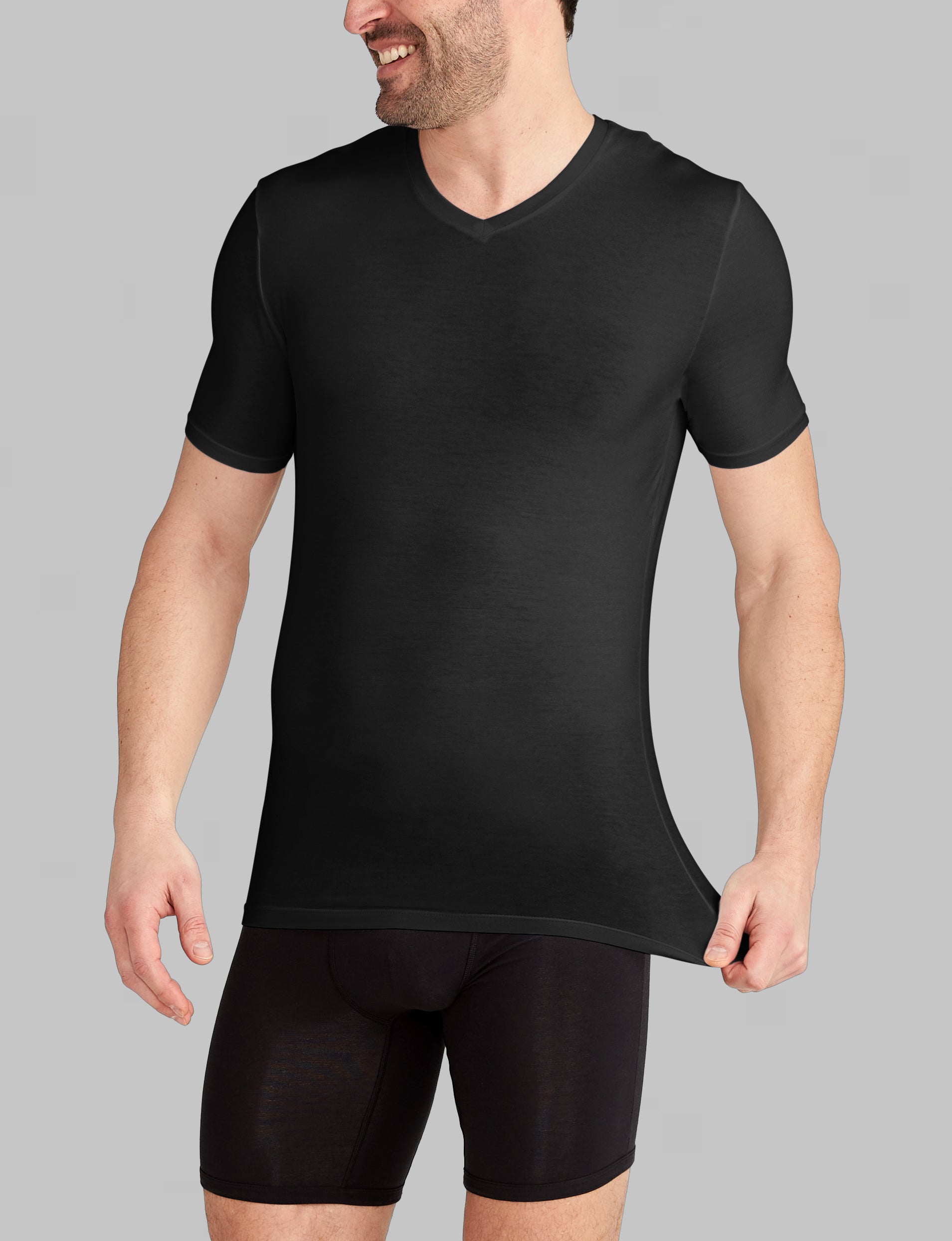 Cool Cotton High V Neck Stay Tucked Undershirt (6 Pack) - Breathable Comfort Fit for Men, Perfect for Work, Gym & Everyday Wear
