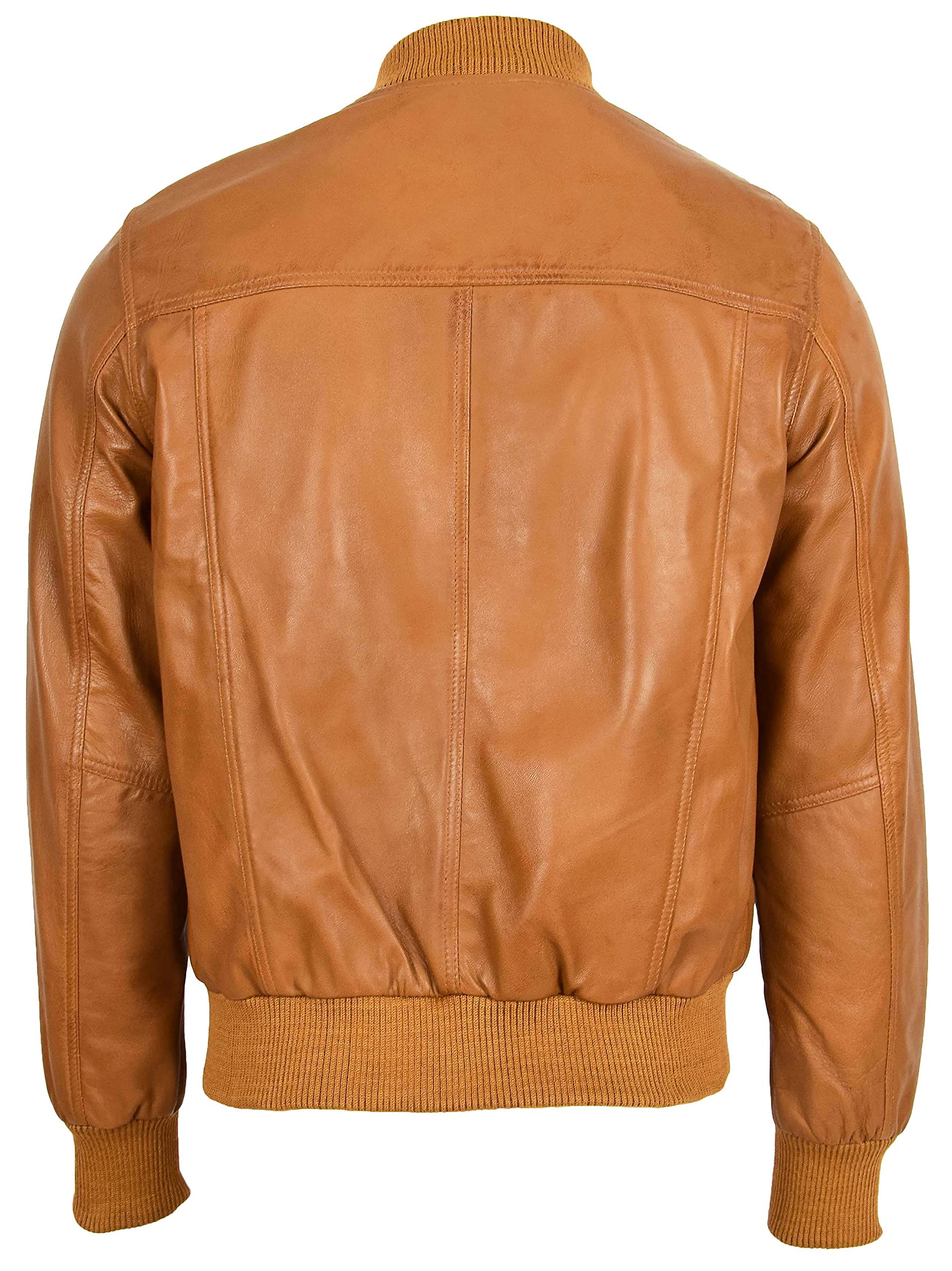 Men's Genuine Leather Bomber Jacket MA-1 Varsity Style Ryan - Classic Aviator Flight Jacket for Casual Wear & Motorcycle Riding