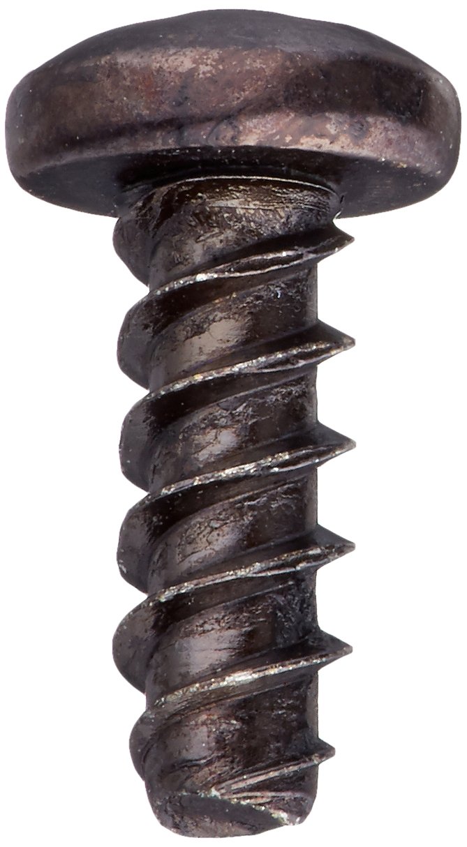 Small Parts 0204LPPBZ Black Zinc Plated Steel Thread Rolling Screw for Plastic, Pan Head Phillips Drive, #2-28 Thread Size, 1/4