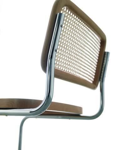 Marcel Breuer Cesca Cane Side Chair - Natural Beech Wood Dining Chair - Mid Century Modern Design for Living Room, Dining Room & Office