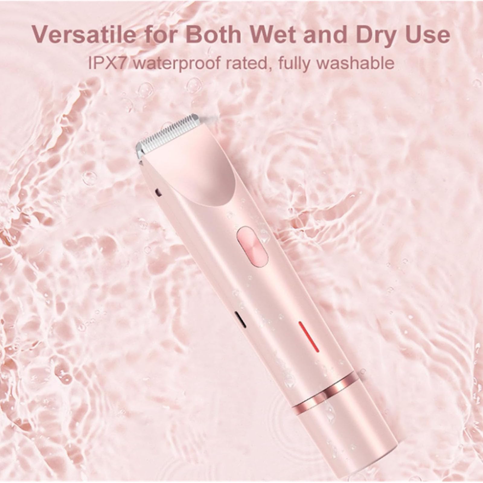 Waterproof Wet & Dry Electric Hair Trimmer & Bikini Shaver for Women - Dual Head 2-in-1 Lady Shaver with Rechargeable Battery - Purple (Ideal for Travel, Gym & Home Use)