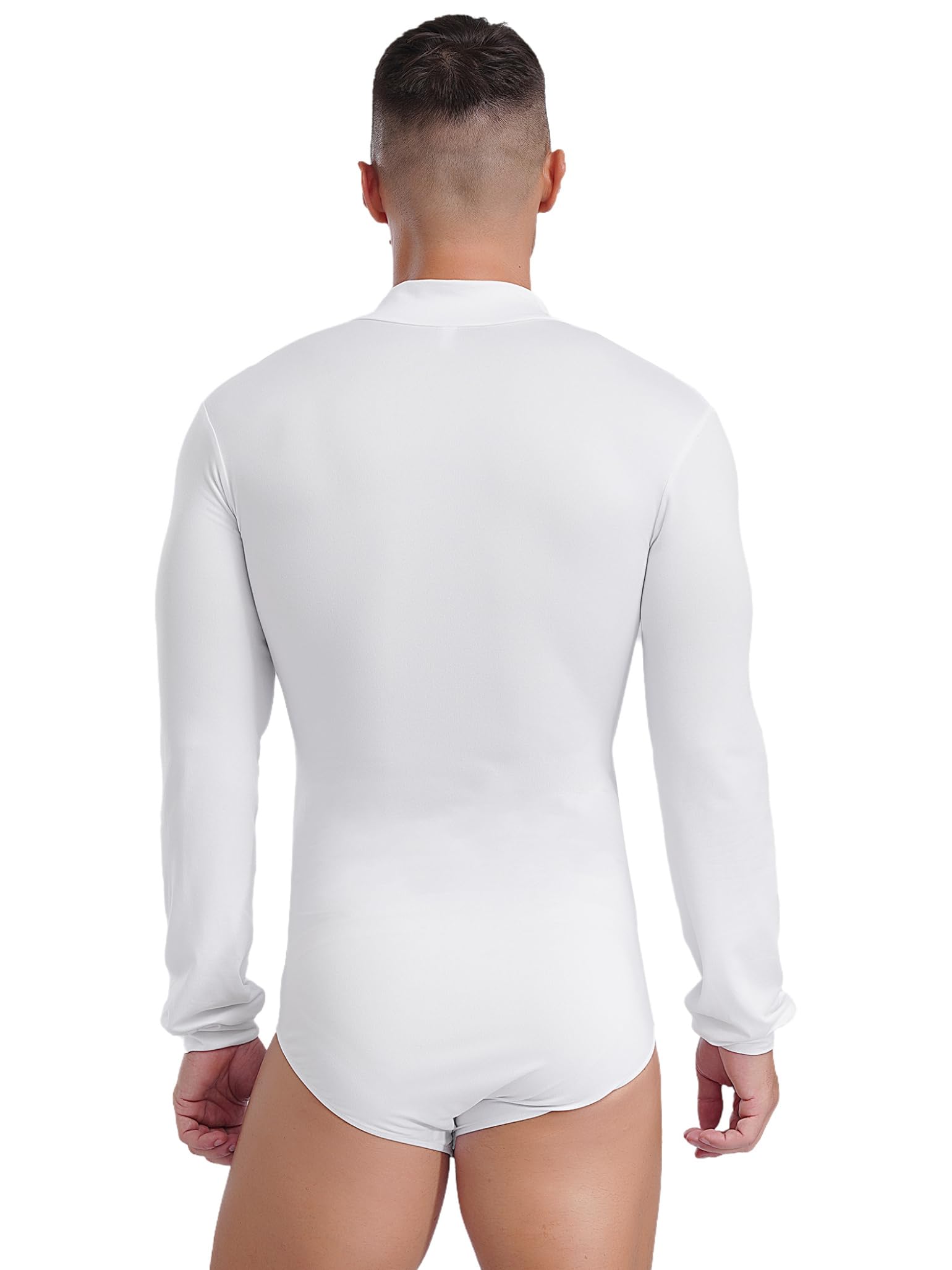 Men's Latin Dance Shirt - Deep V Neck Long Sleeve Tango Leotard Top for Ballroom & Salsa Performance (Ideal for Competitions, Shows & Dance Practice)