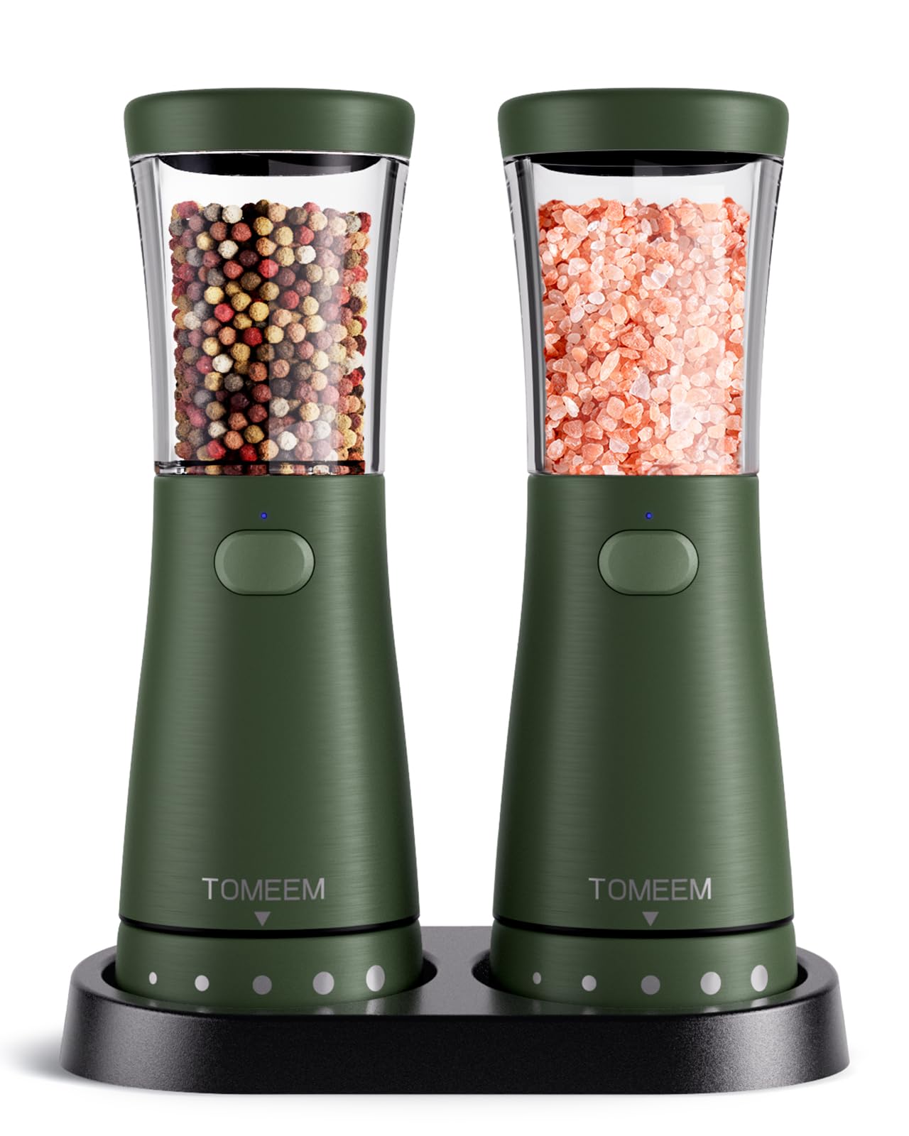Premium Electric Salt and Pepper Grinder Set - Rechargeable Stainless Steel Mill with 4.5oz Capacity, Adjustable Coarseness & Wide 1.8