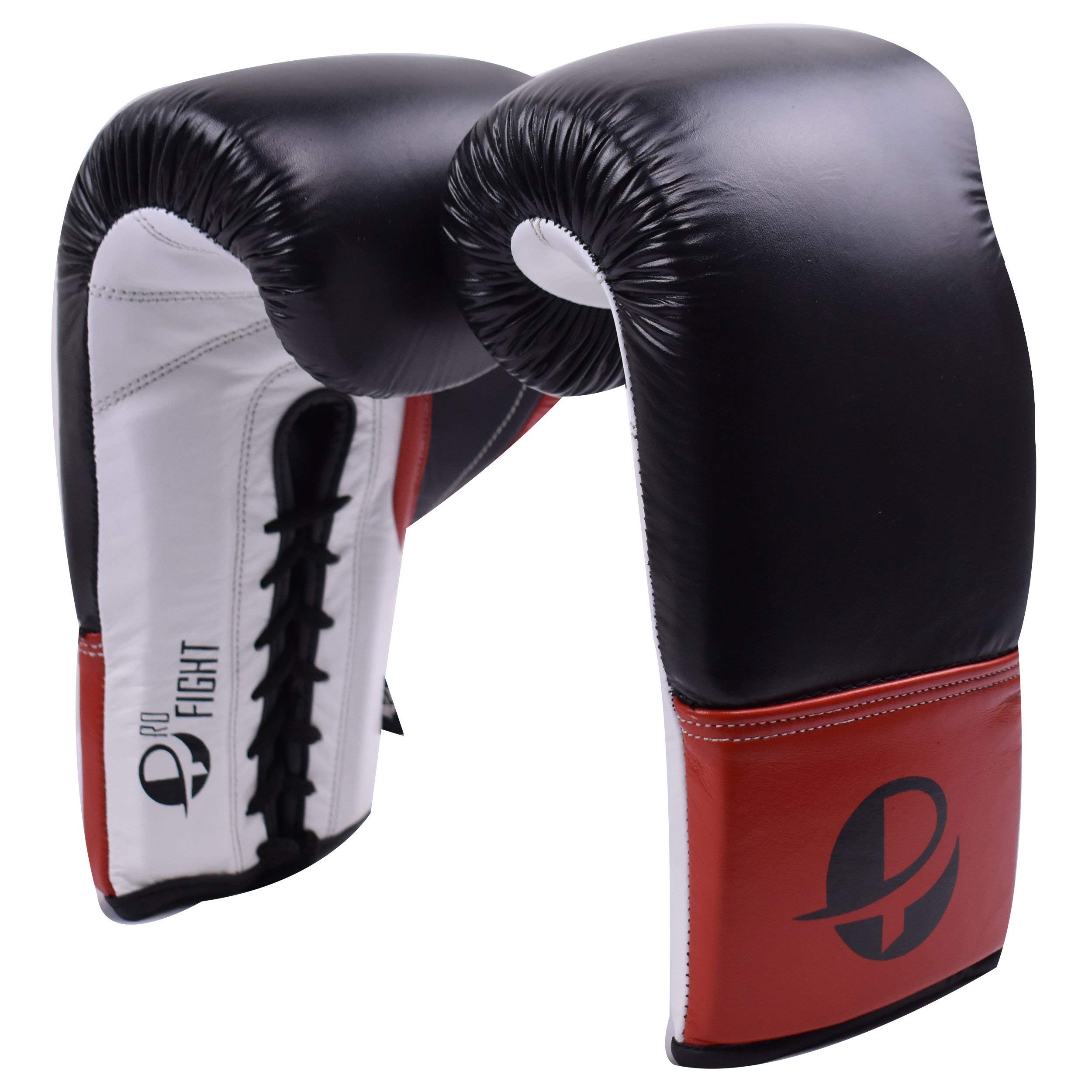 Professional Competition Lace-Up Boxing Gloves - Premium Genuine Leather Training Gloves for MMA, Sparring & Heavy Bag Workouts