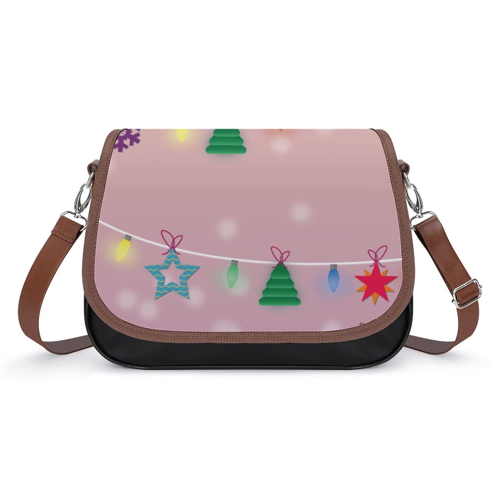 Vintage Leather Crossbody Bag for Women - Stylish Printed Hobo Bag for Daily Use