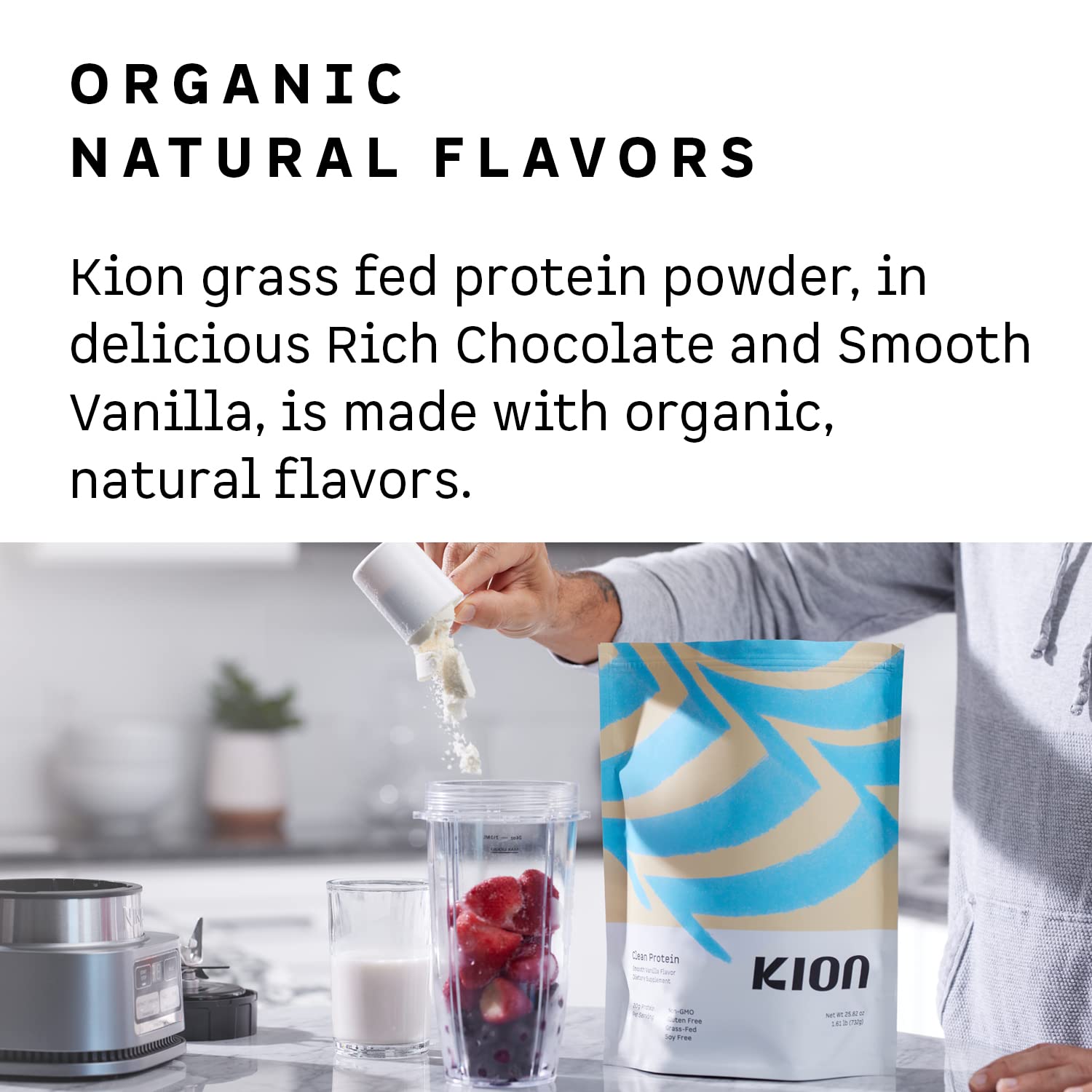Kion Clean Protein Powder | Grass-Fed Whey Isolate | Rich Chocolate Flavor | 30 Servings | Post-Workout Recovery & Healthy Lifestyle Support