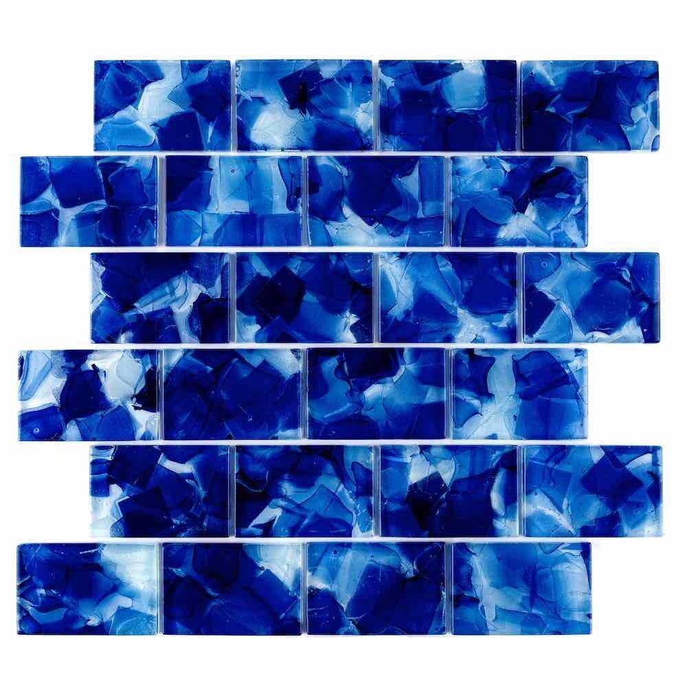 Premium Liquid Glass Mosaic Tile - Navy Blue 2