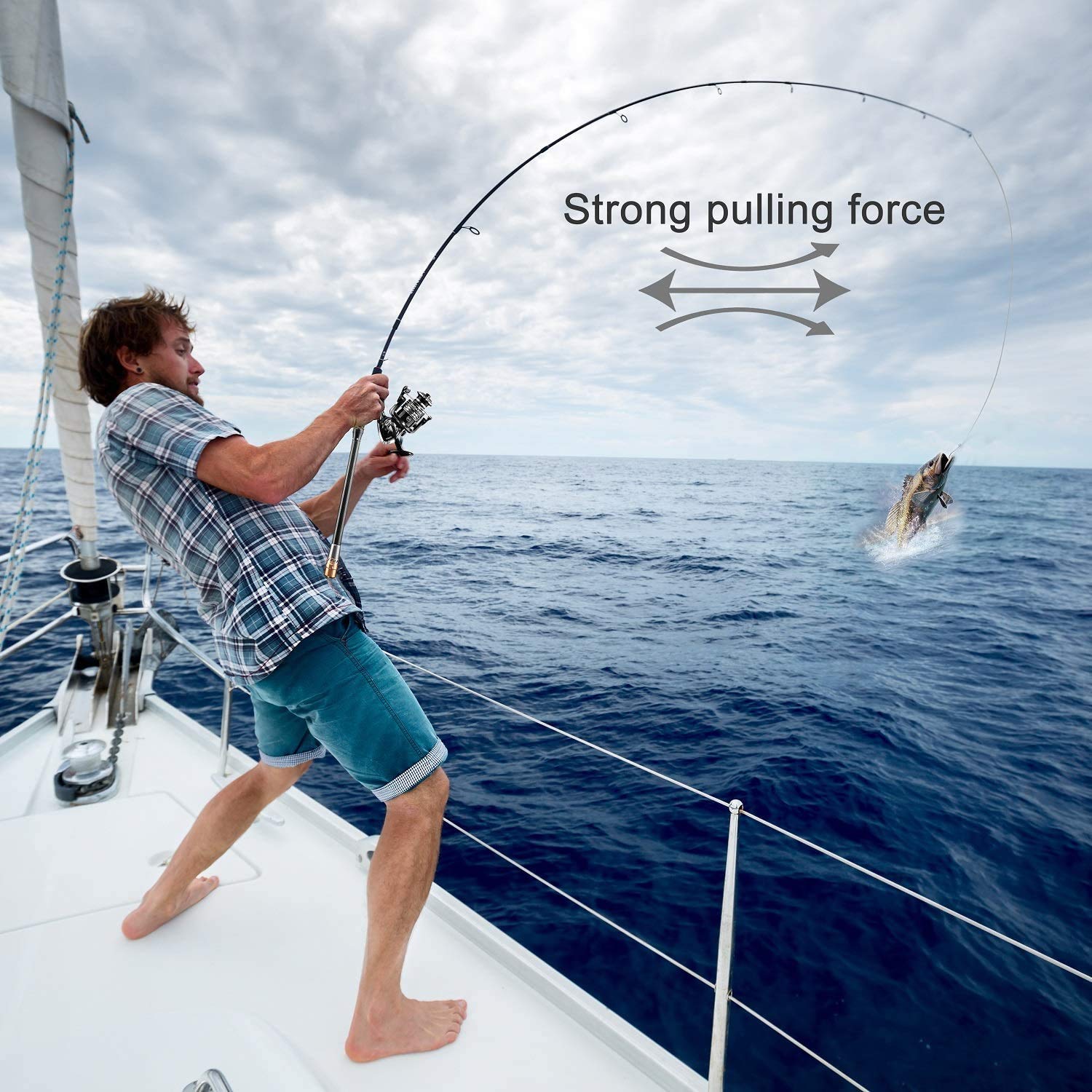 **ShinePick Telescopic Fishing Rod and Reel Combo Kit with Line, Lures, Hooks & Carry Bag – Lightweight Travel Fishing Gear for Saltwater, Freshwater & Boat Fishing – Perfect for Beginners & Outdoor Enthusiasts**