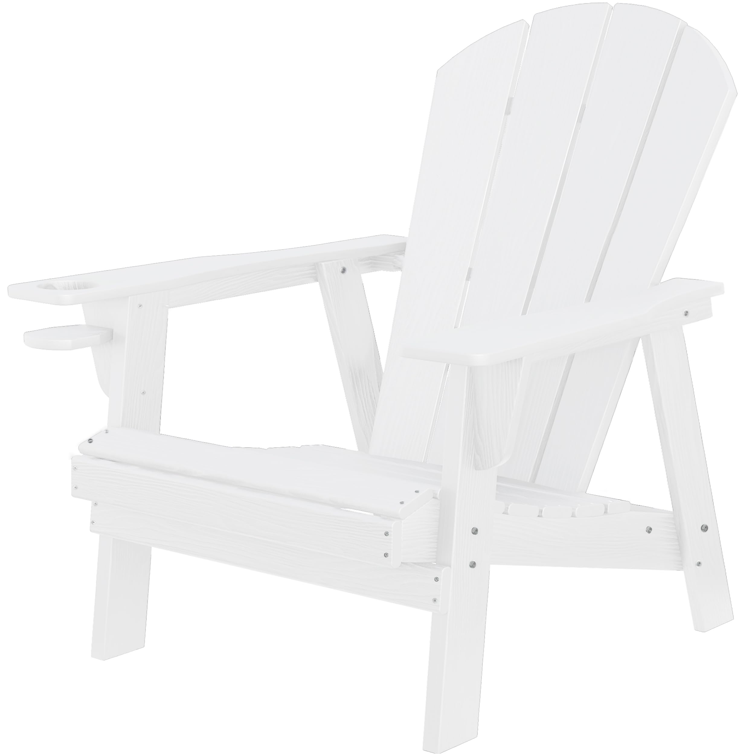 Premium HDPE All-Weather Adirondack Chairs - Outdoor Patio Fire Pit Seating (White) - Perfect for Backyards, Decks, Poolside & Camping